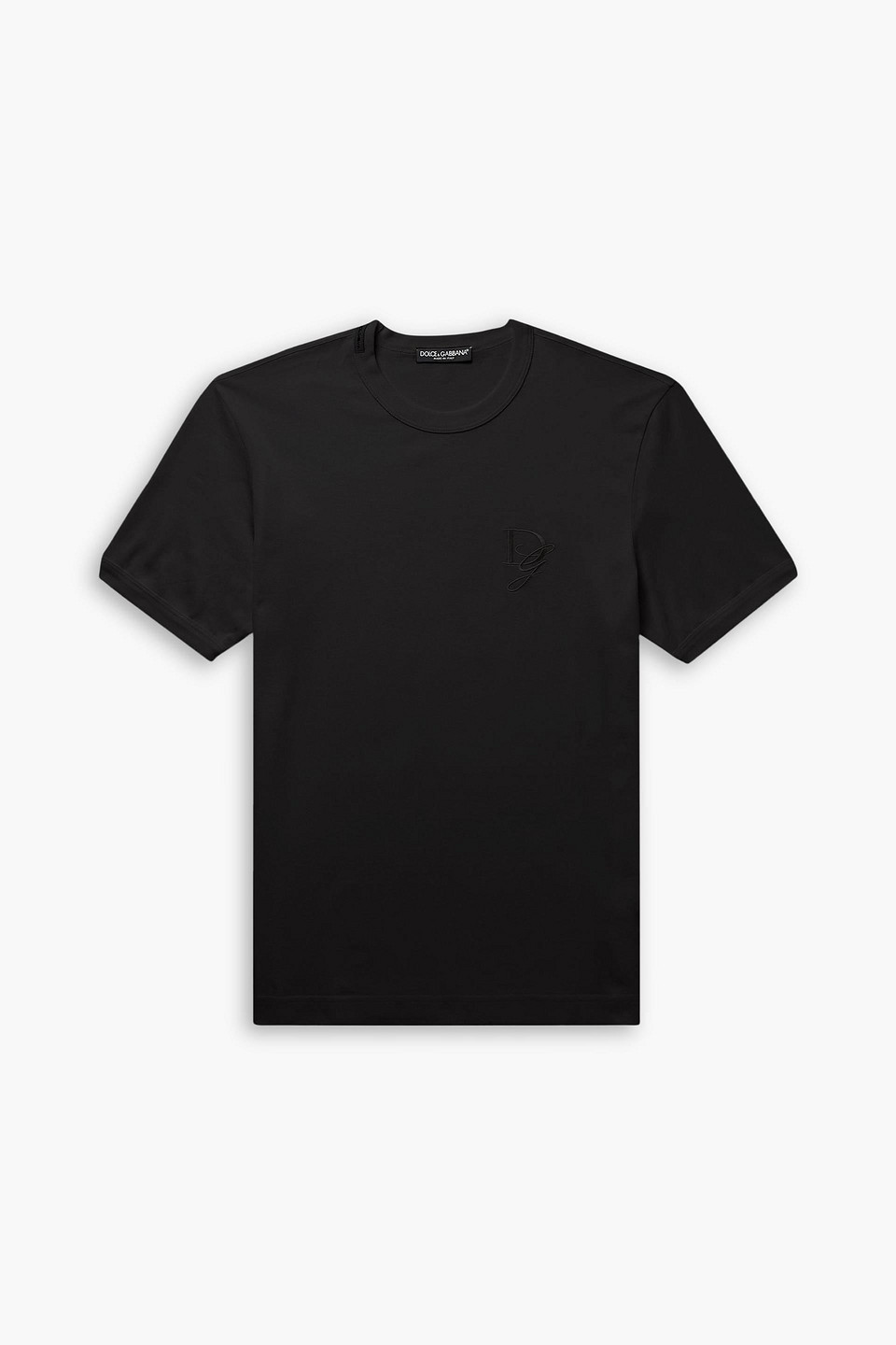 dolce & gabbana - slim-fit logo-embroidered cotton-jersey t-shirt - neutral - it 46