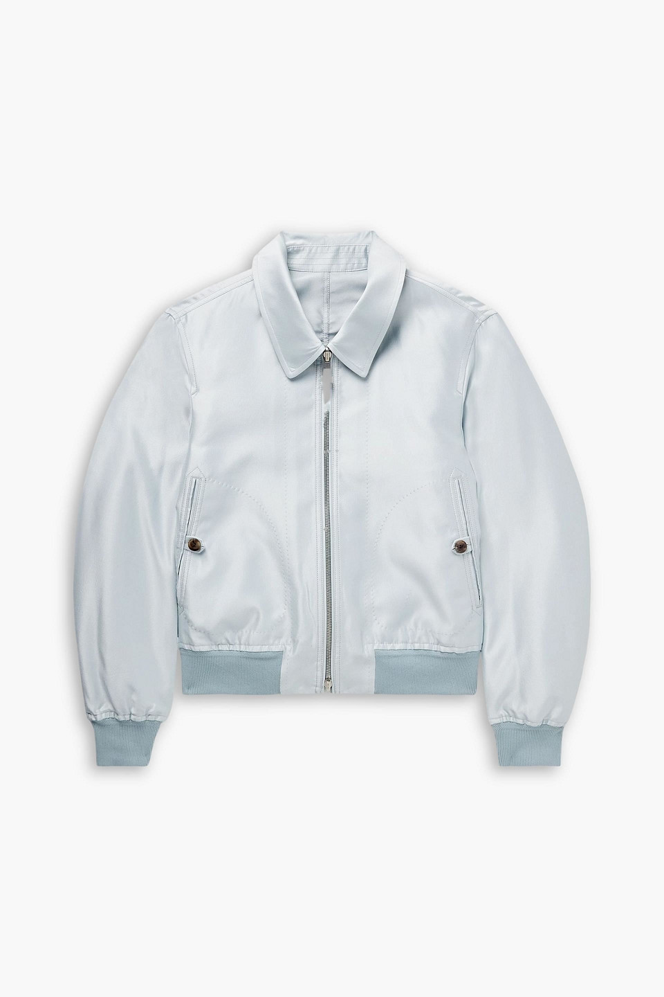 tom ford - reversible mikado and crepe bomber jacket - blue - it 48