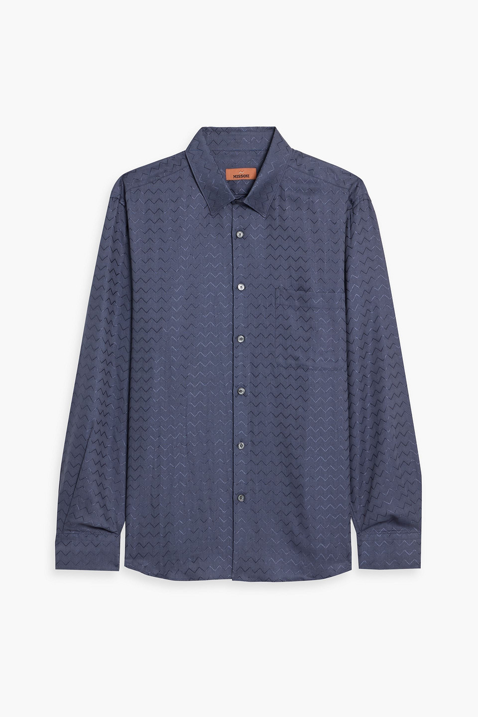 missoni - cotton-blend jacquard shirt - blue - it 56
