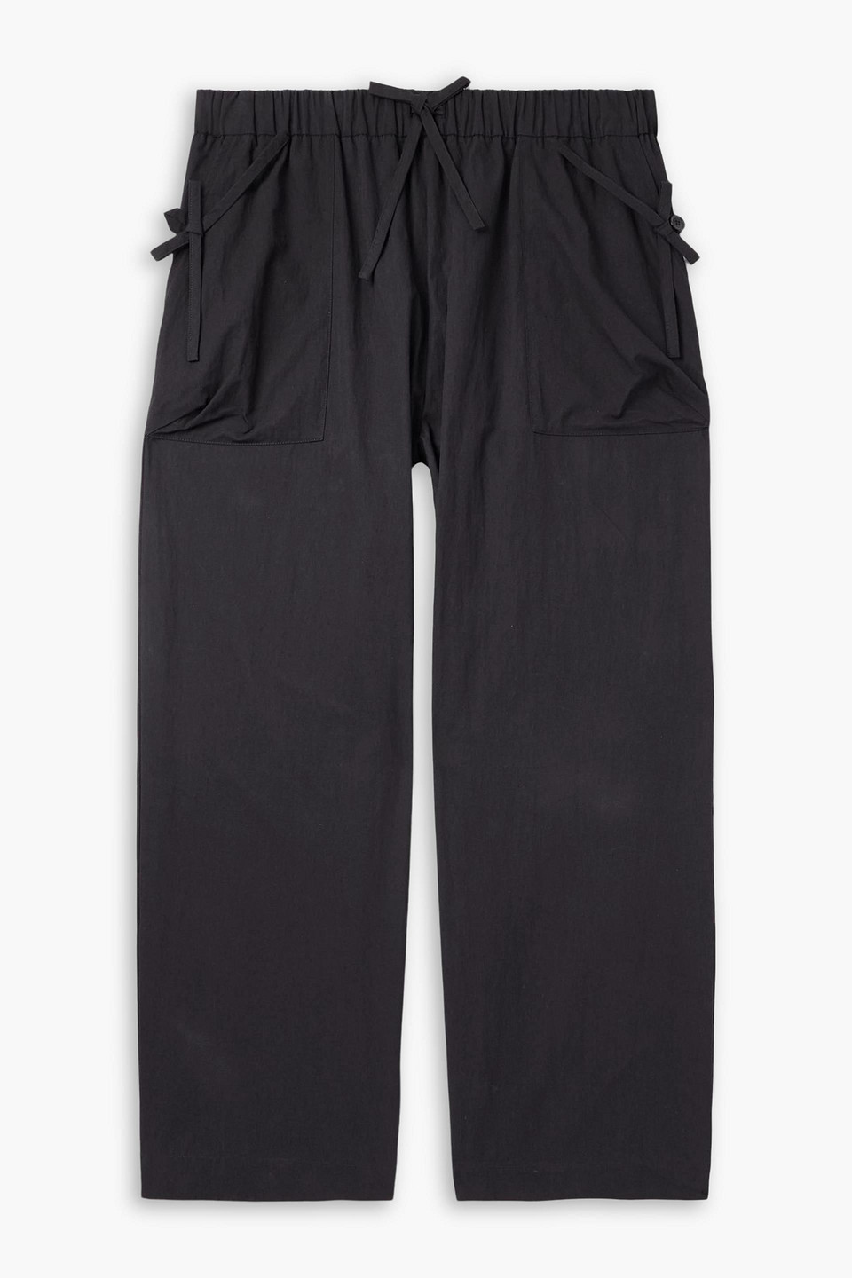 simone rocha - straight-leg bow-detailed cotton-blend cargo pants - gray - xl