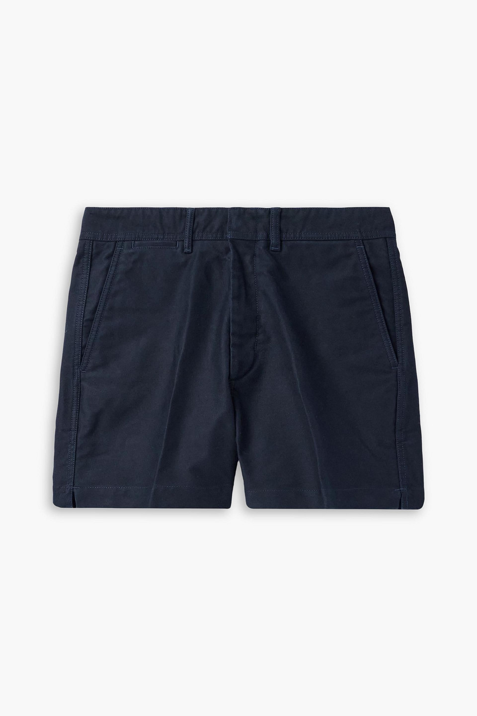 tom ford - slim-fit straight-leg brushed cotton-twill shorts - blue - 40