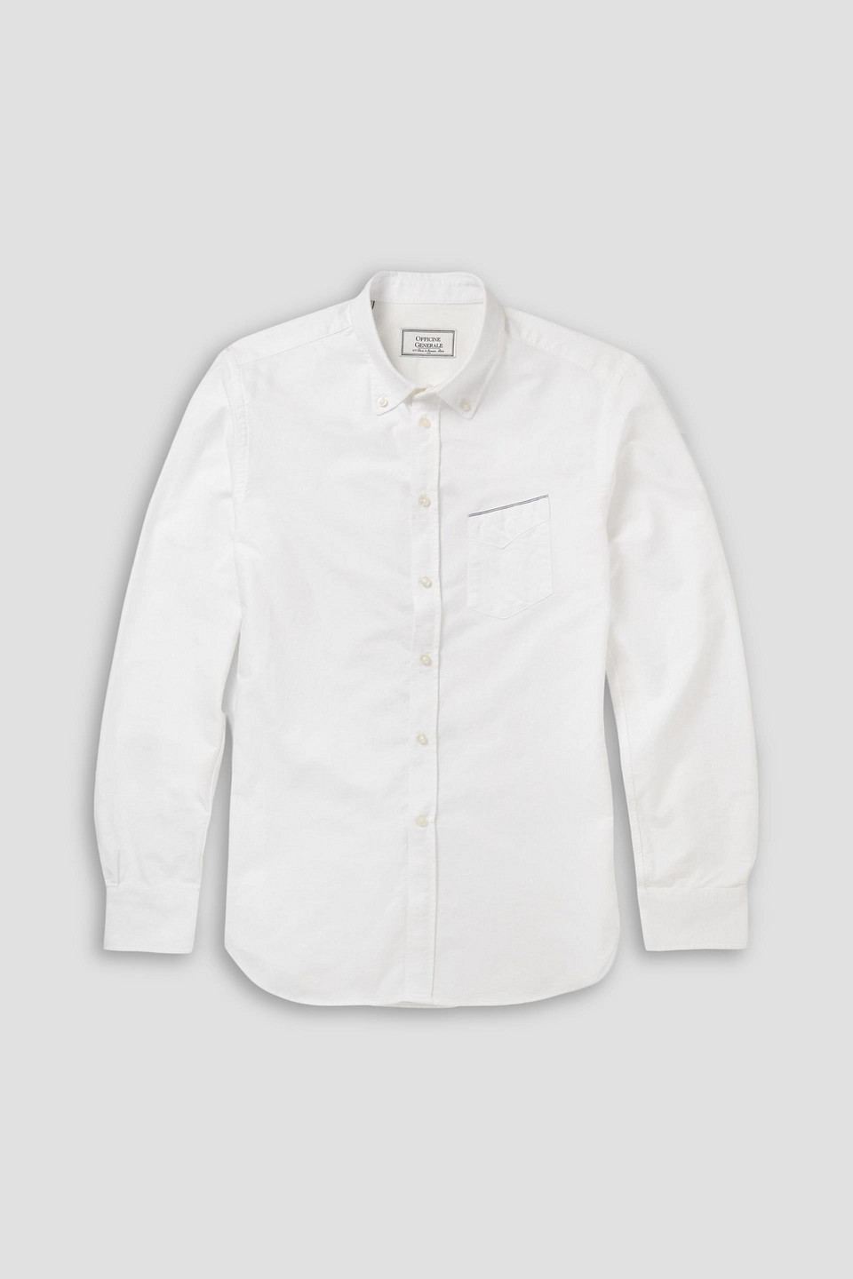 officine générale - cotton oxford shirt - white - xs