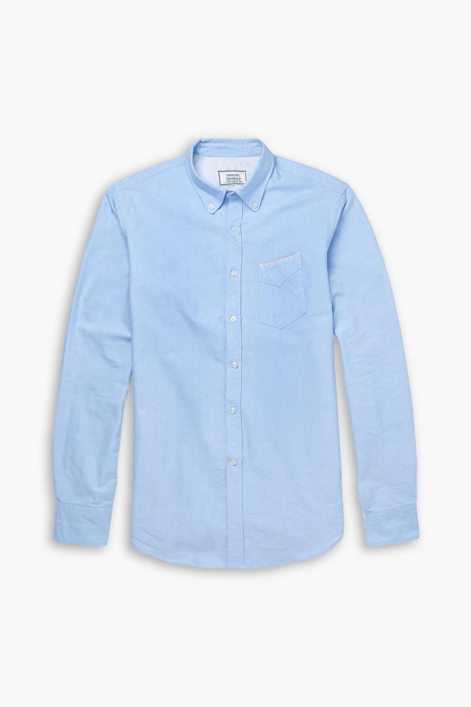 officine générale - slim-fit cotton oxford shirt - blue - xs