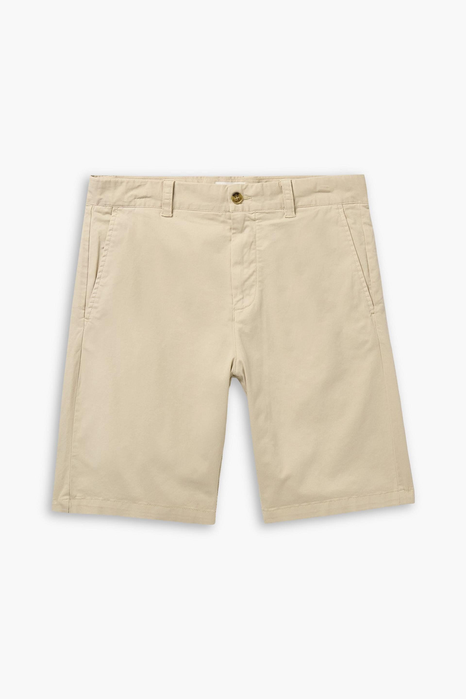Nn07 Crown 1090 Straight-leg Brushed Cotton-blend Twill Shorts In Brown