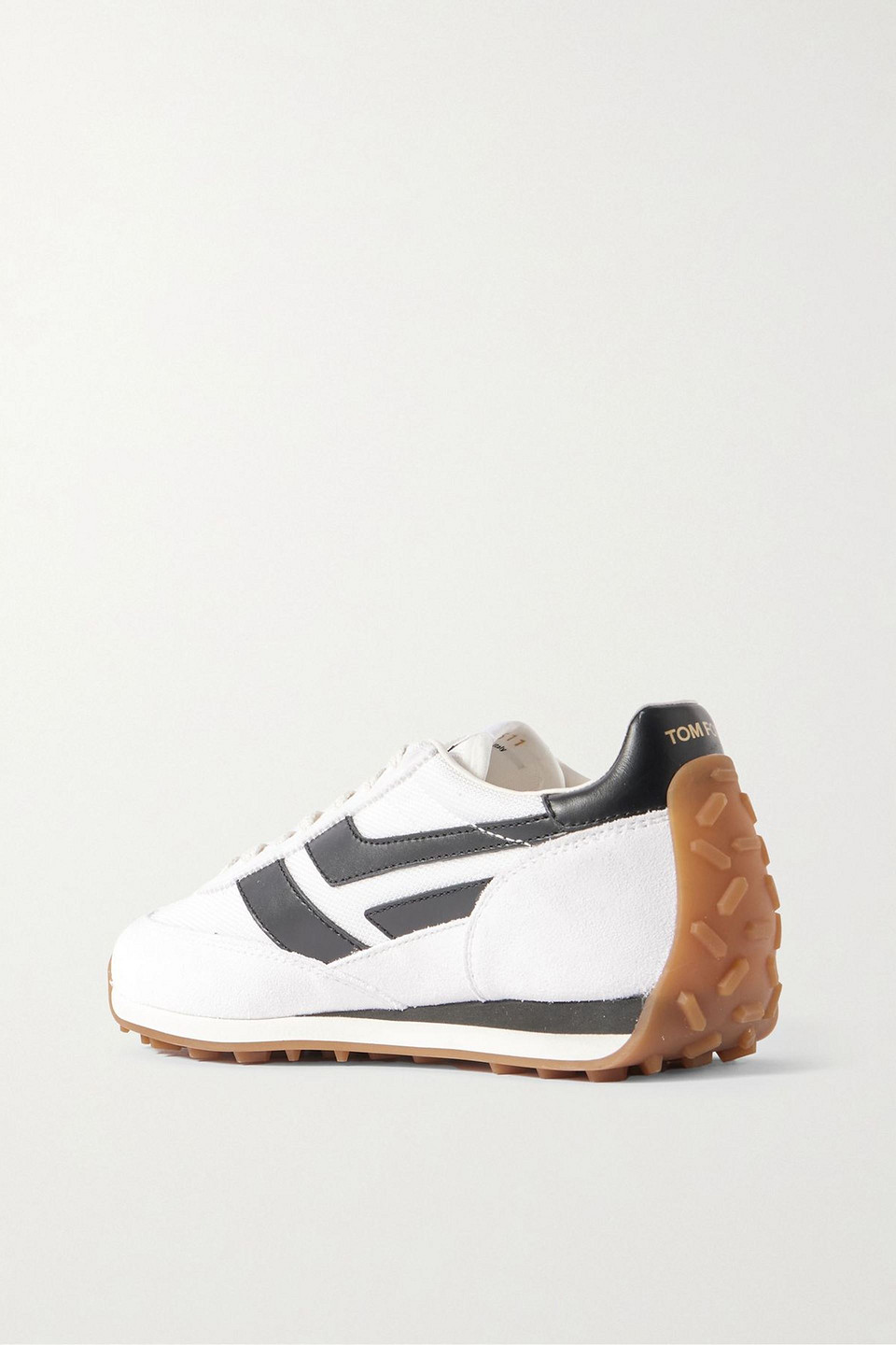 Tom Ford Low-profile White Sneakers With Black Leather Accents