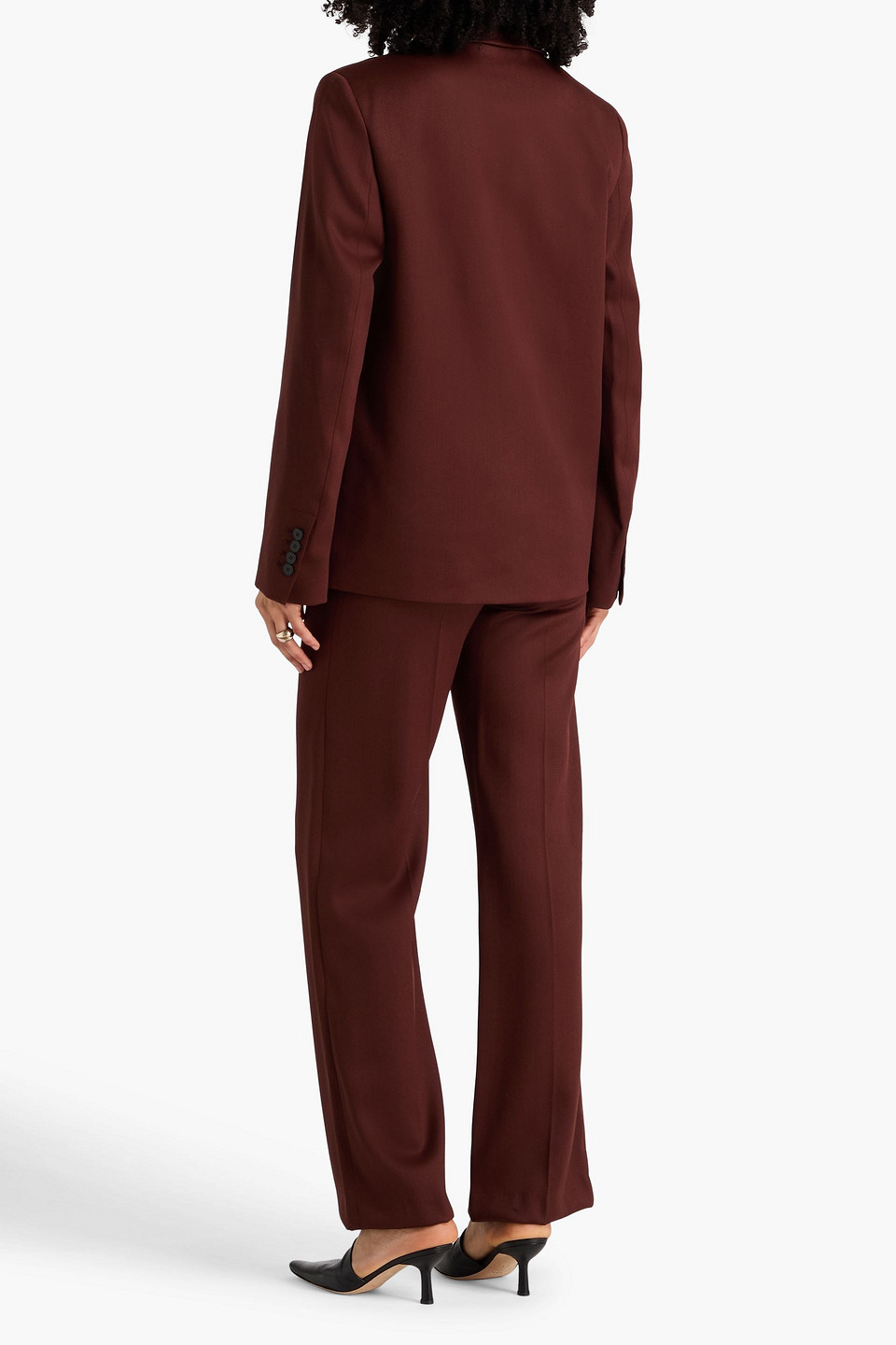  Loulou De Saison - Doppelreihiger Blazer „horn“ Aus Twill Aus Einer Wollmischung - Burgunderrot - Fr 34 