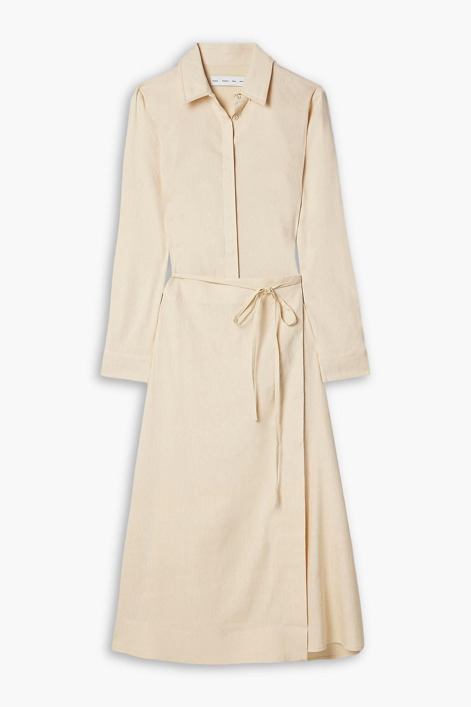 proenza schouler - lato linen-blend midi wrap dress - neutral - us 6