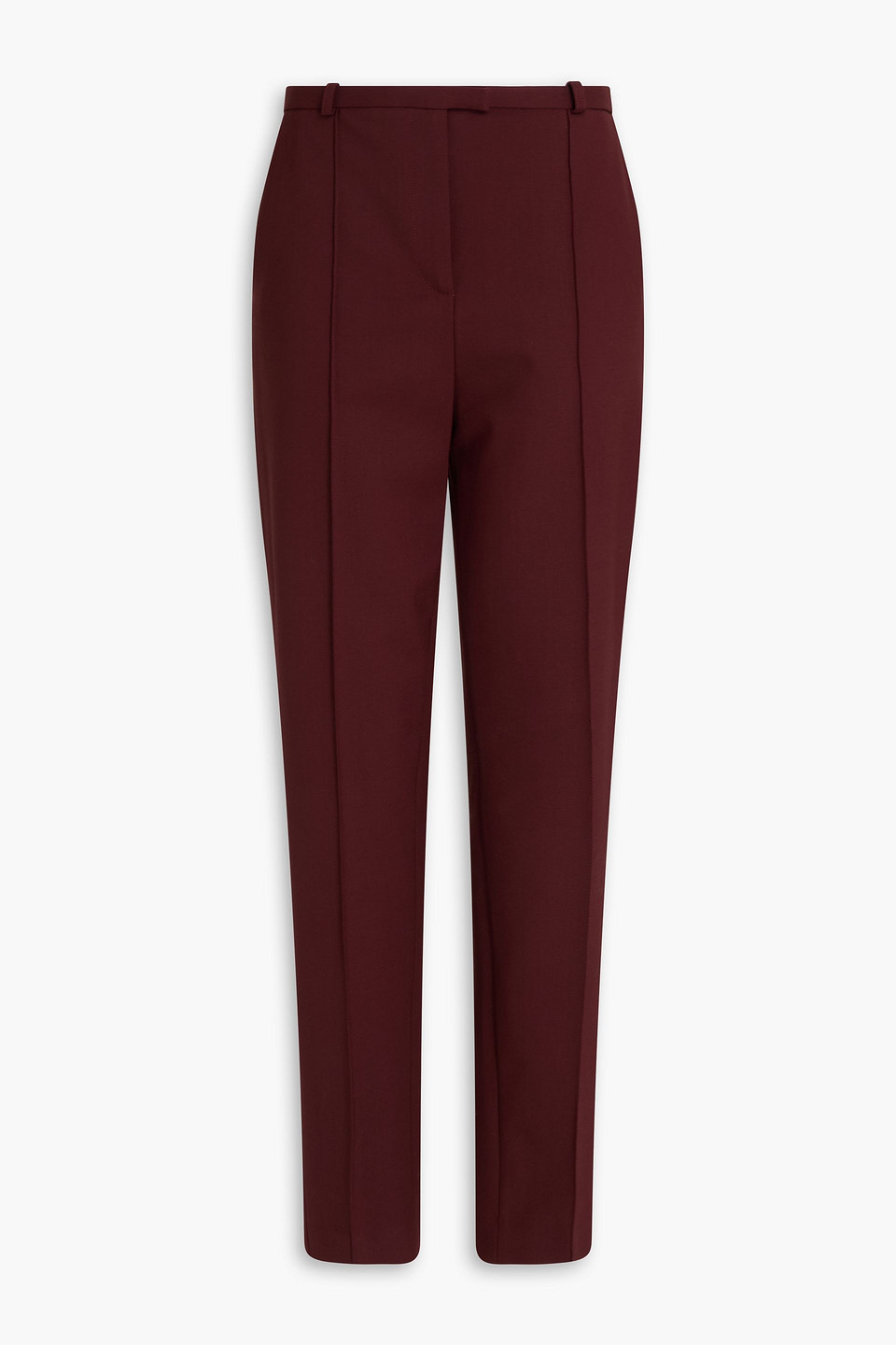 loulou de saison - malka wool-blend twill slim-leg pants - burgundy - fr 34