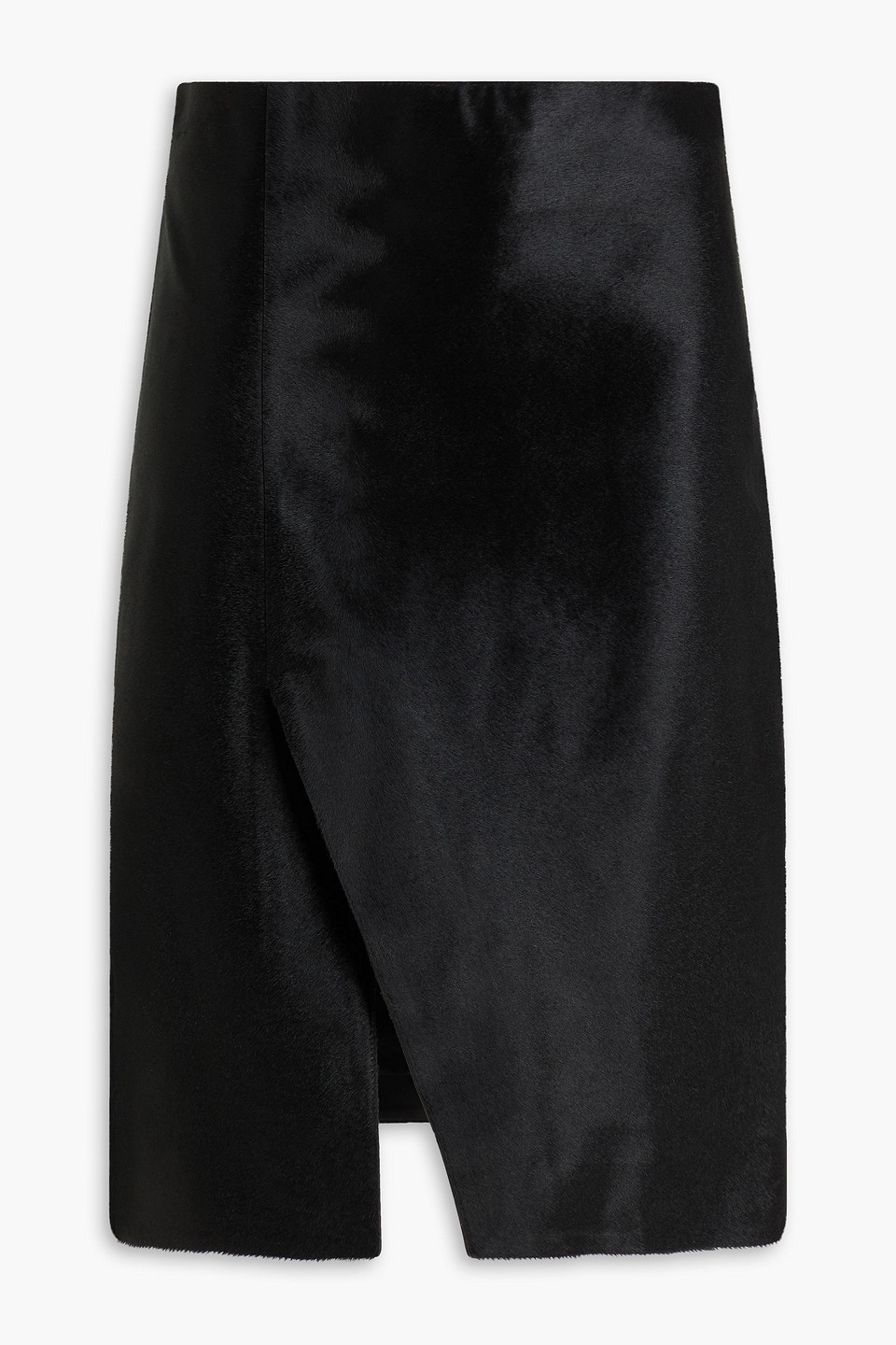 loulou de saison - myra calf hair skirt - black - fr 38