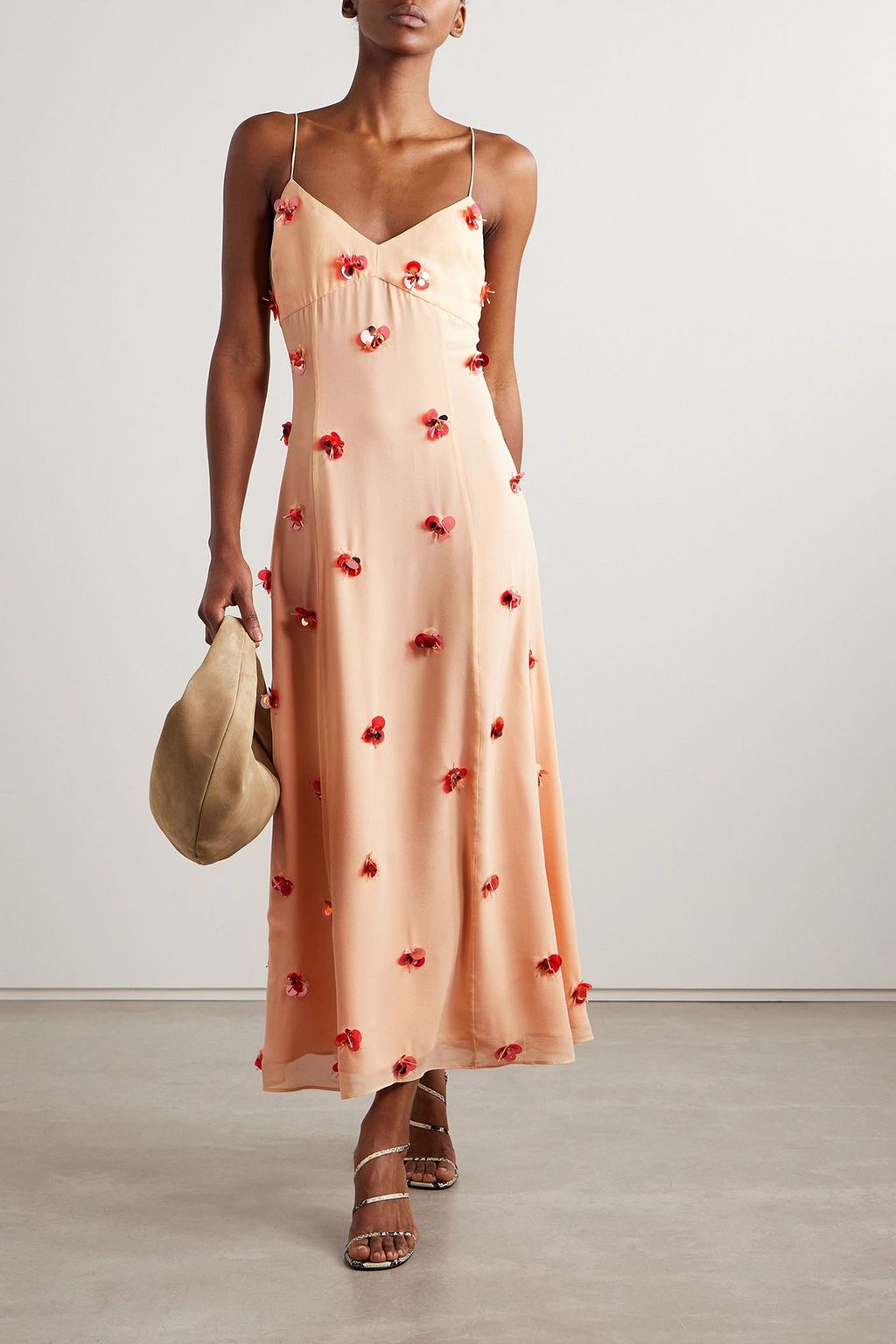 ulla johnson eve embellished silk midi dress Ulla Johnson