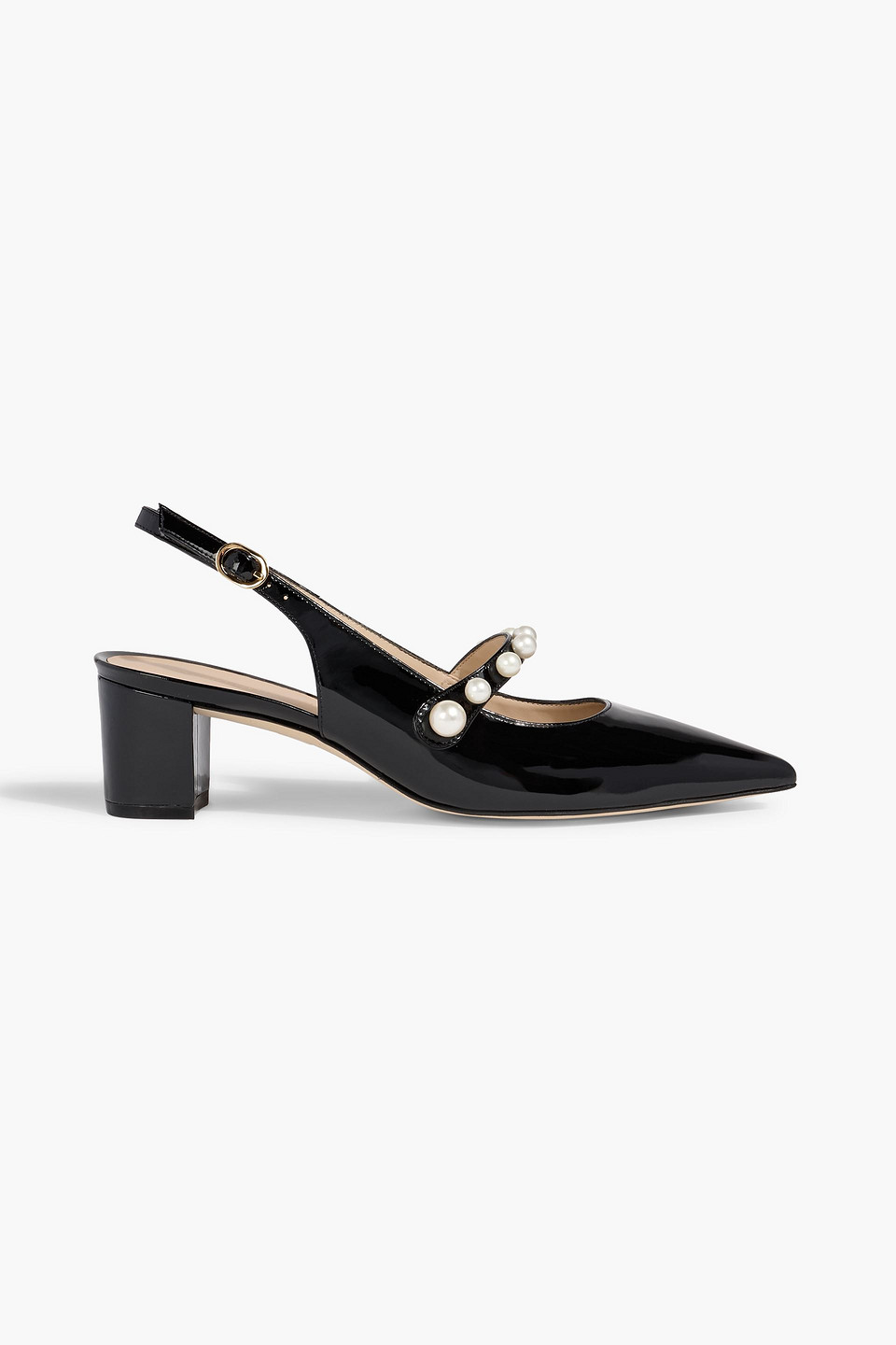Stuart Weitzman Pia Embellished Patent-leather Slingback Mary Jane Pumps In Animal Print