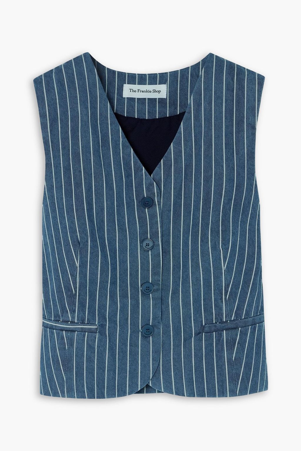 THE FRANKIE SHOP Clare striped denim vest | THE OUTNET