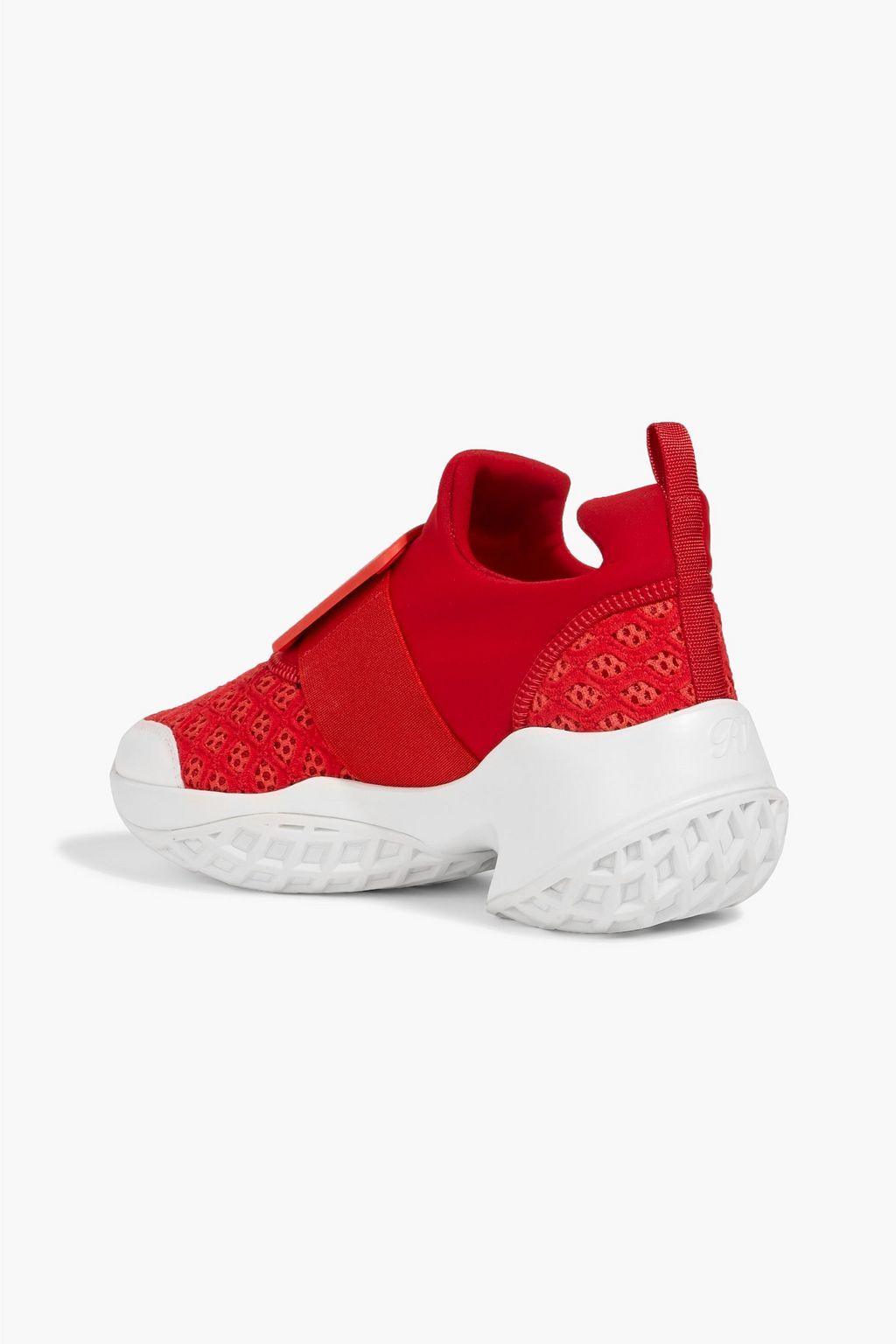 ROGER VIVIER Viv' Run leather-trimmed scuba and mesh sneakers