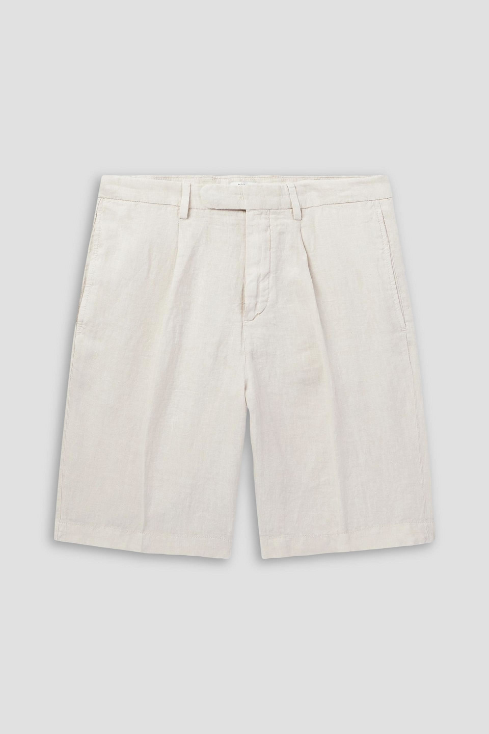 boglioli - straight-leg linen shorts - white - it 48