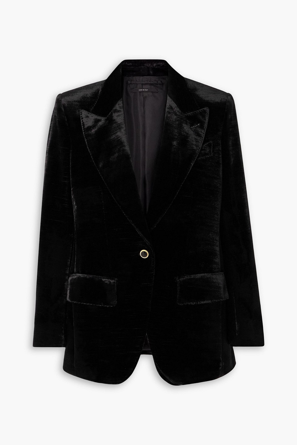 tom ford - wool-blend velvet blazer - black - it 36