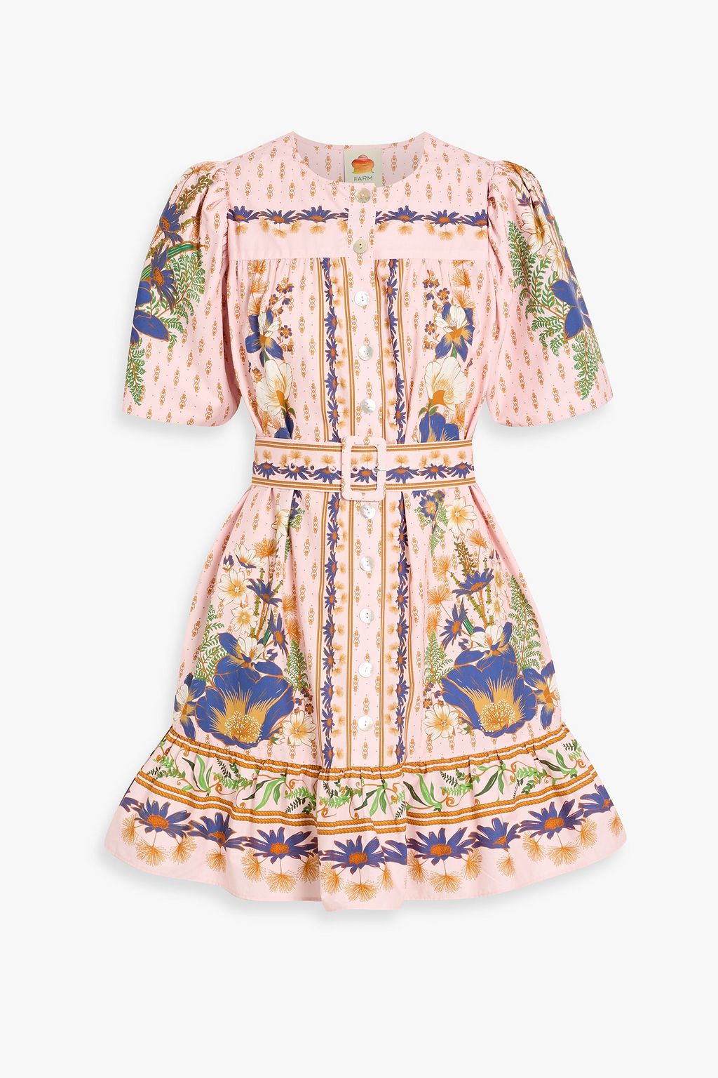 FARM RIO Printed cotton-poplin mini dress | THE OUTNET