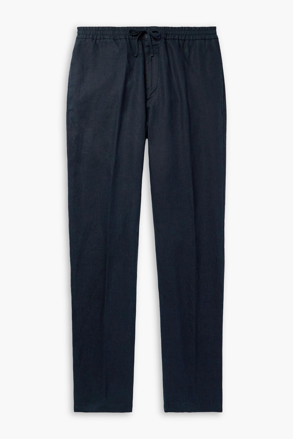 canali - straight-leg linen drawstring pants - blue - it 58