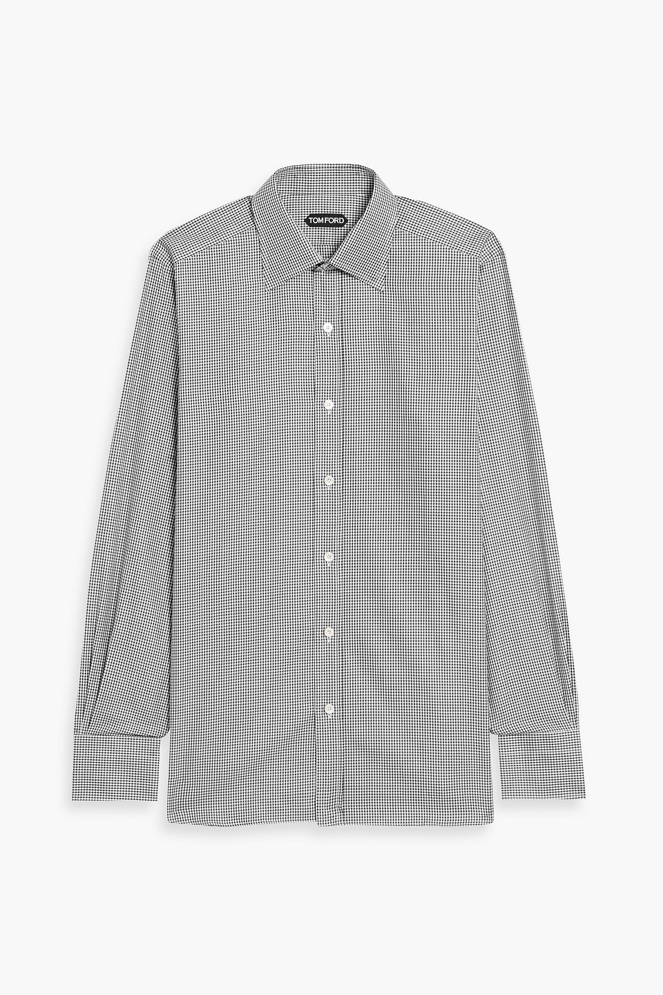 tom ford - gingham cotton shirt - black - eu 40