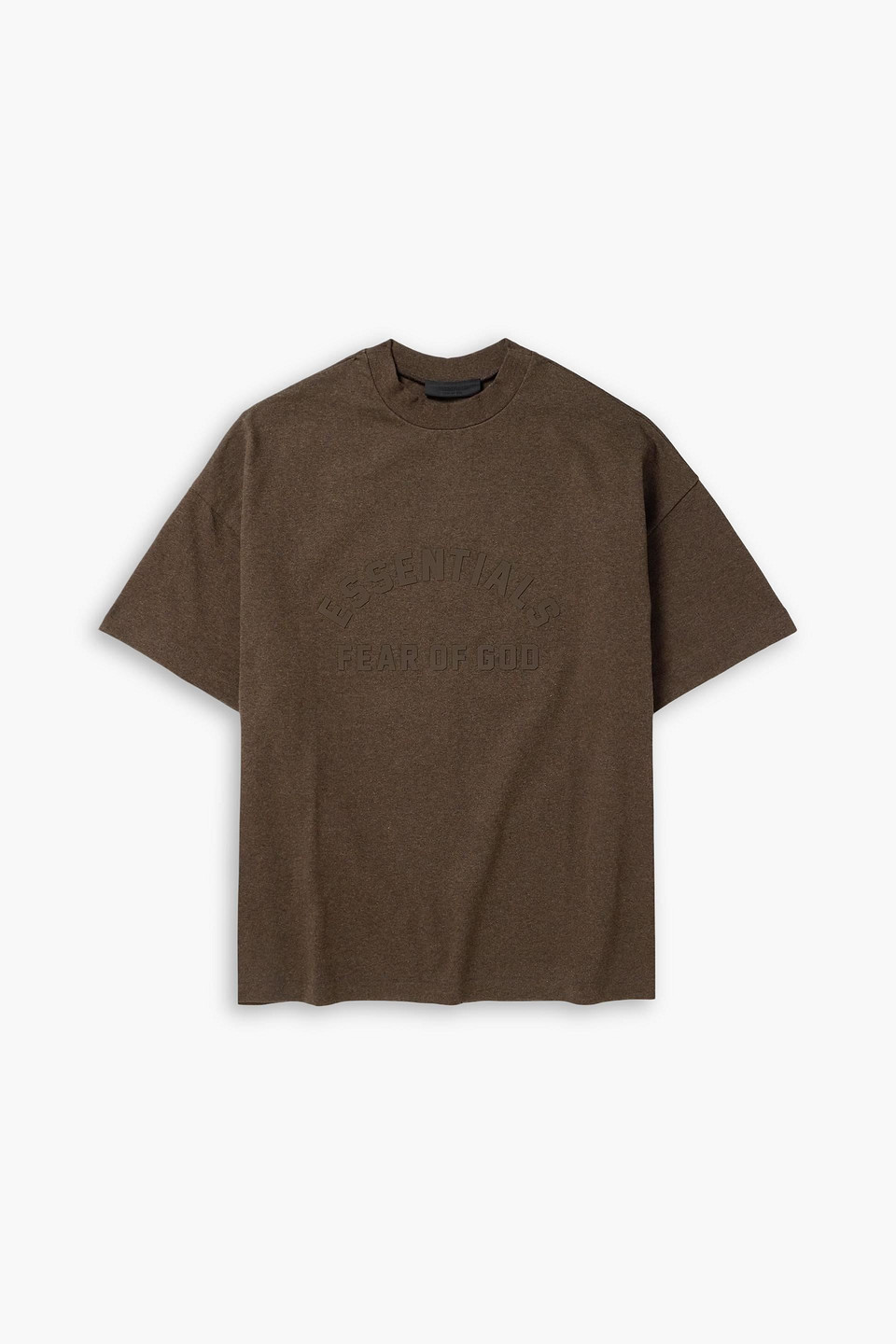 fear of god essentials - oversized logo-appliquéd cotton-jersey t-shirt - brown - s