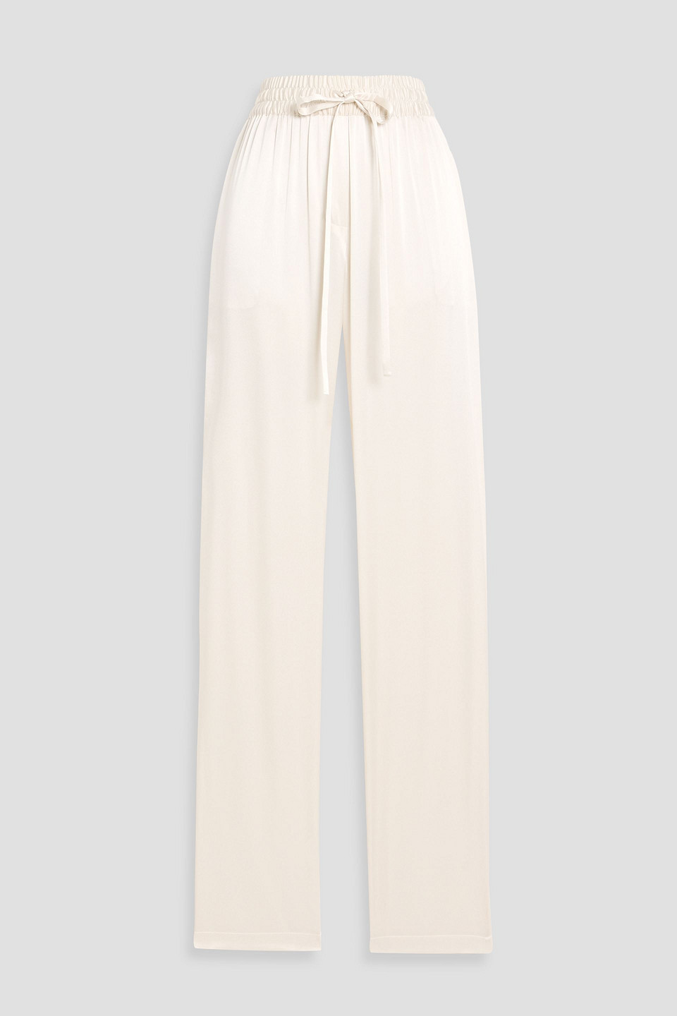 Dolce & Gabbana Stretch-silk Tapered Pants In White