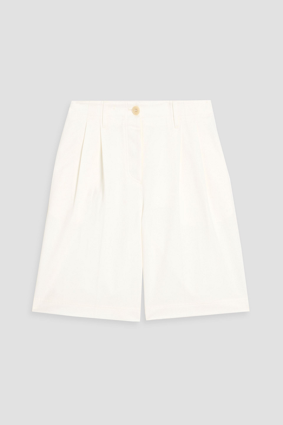 Totême Pleated Twill Shorts In White