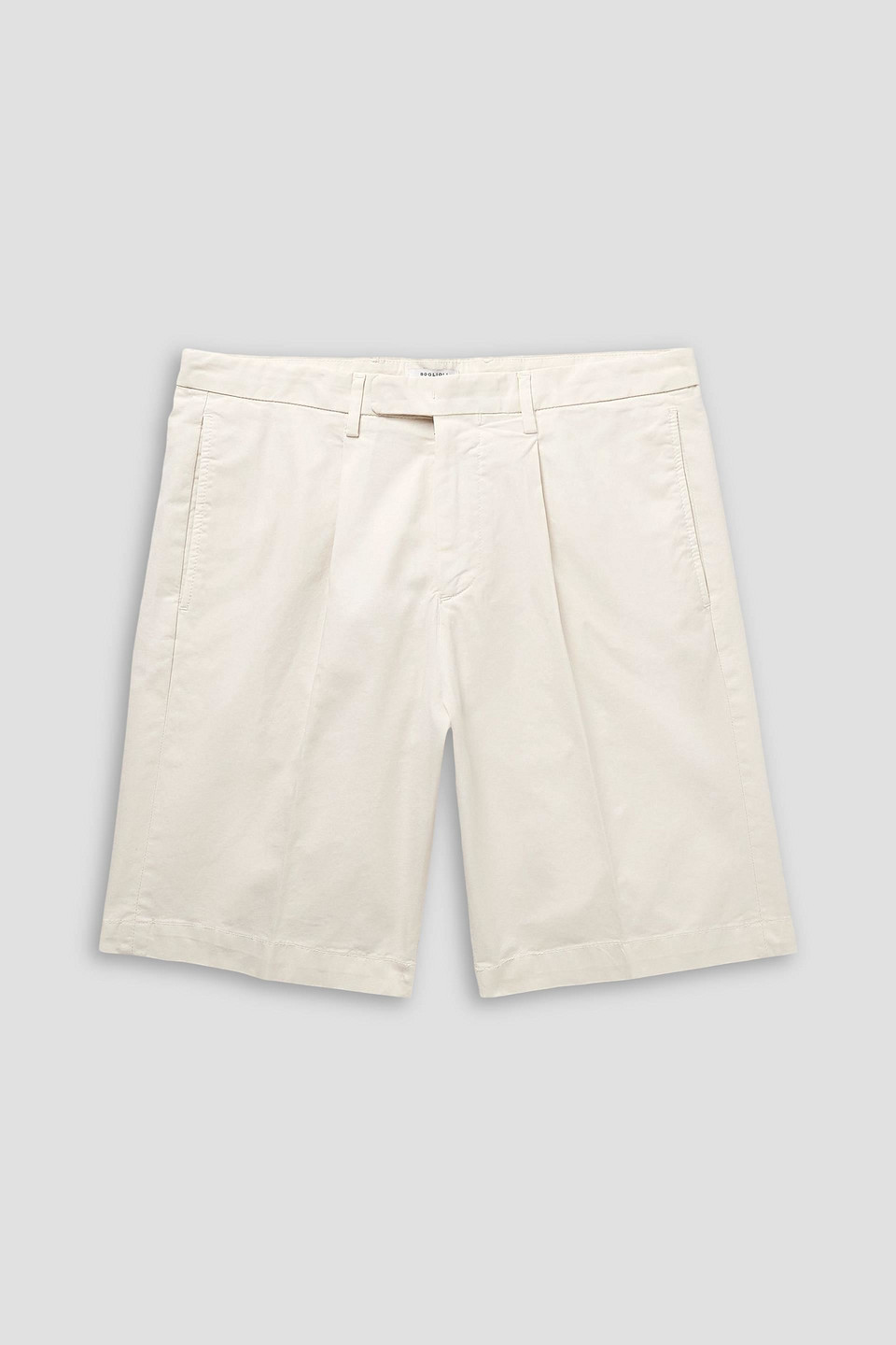 boglioli - slim-fit straight-leg pleated cotton-blend twill bermuda shorts - white - it 54