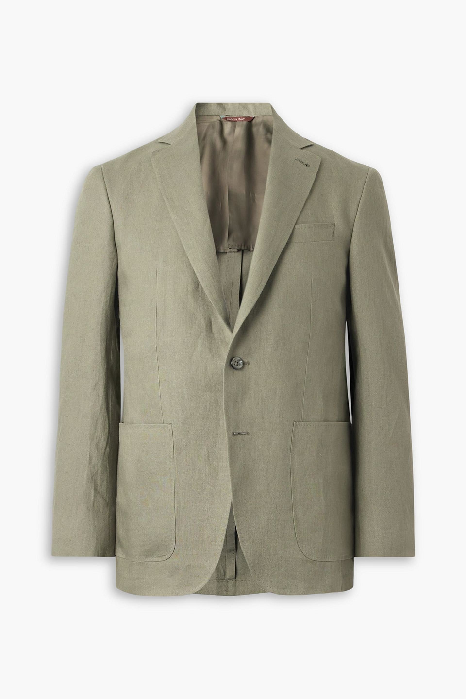 canali - linen suit jacket - green - it 46