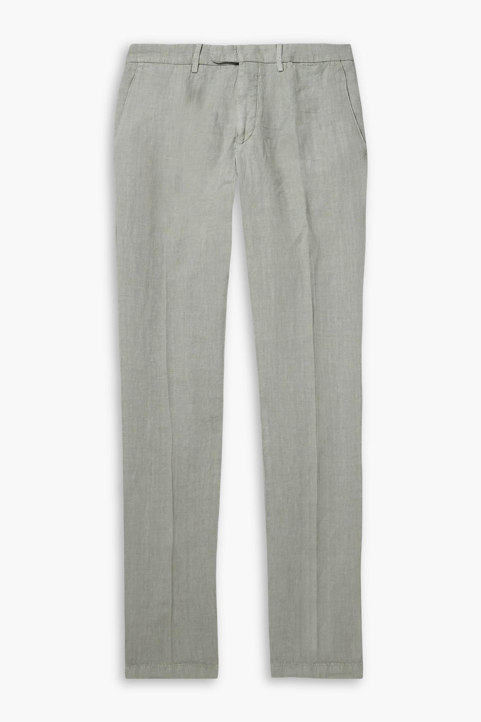 boglioli - slim-fit straight-leg linen pants - green - it 54