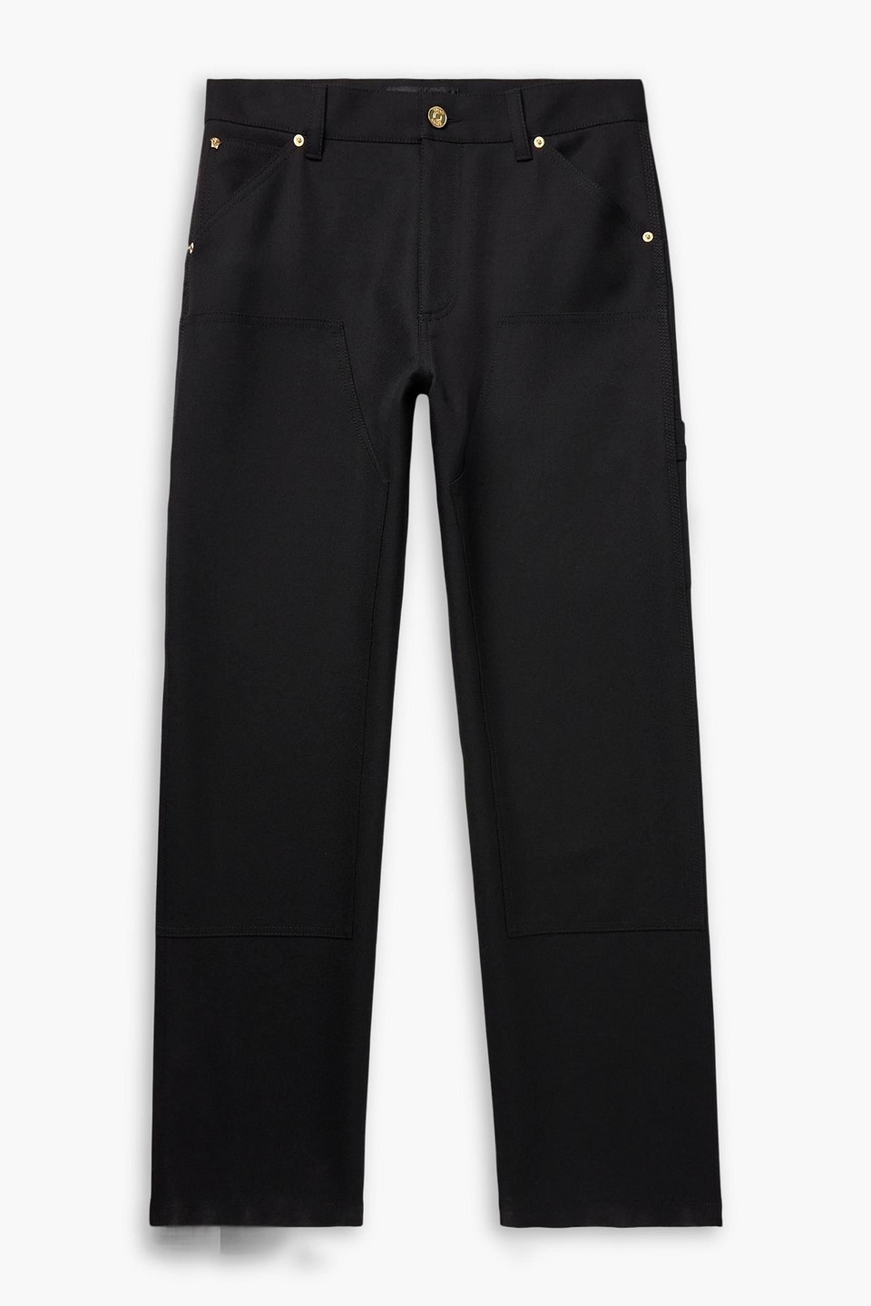 versace - cavallery straight-leg wool-twill pants - black - it 52
