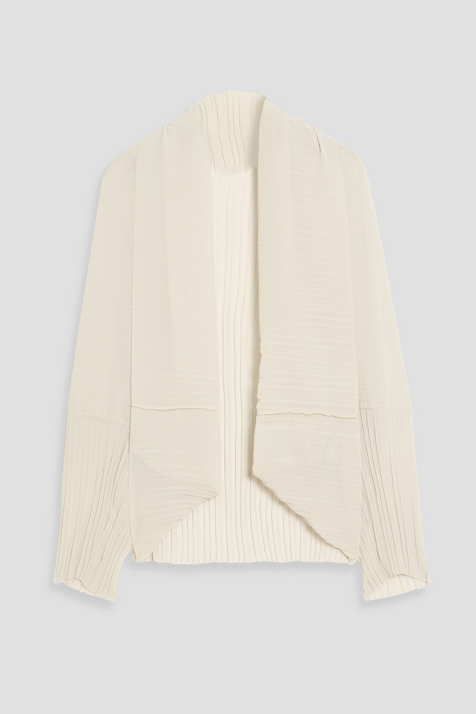 max mara - vesuvio plissé crepe de chine cape - white - onesize