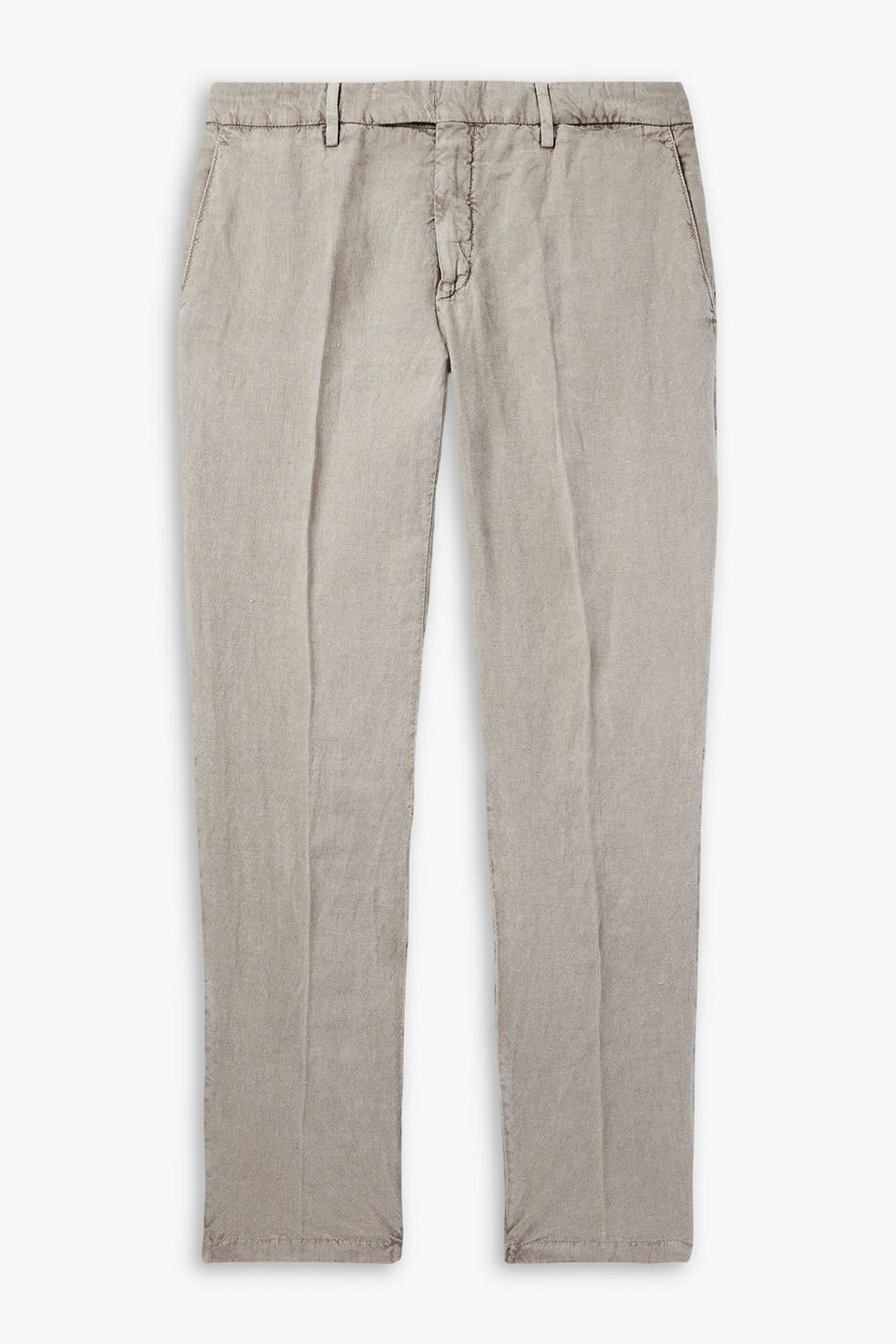 boglioli - slim-fit straight-leg garment-dyed linen suit pants - neutral - it 48
