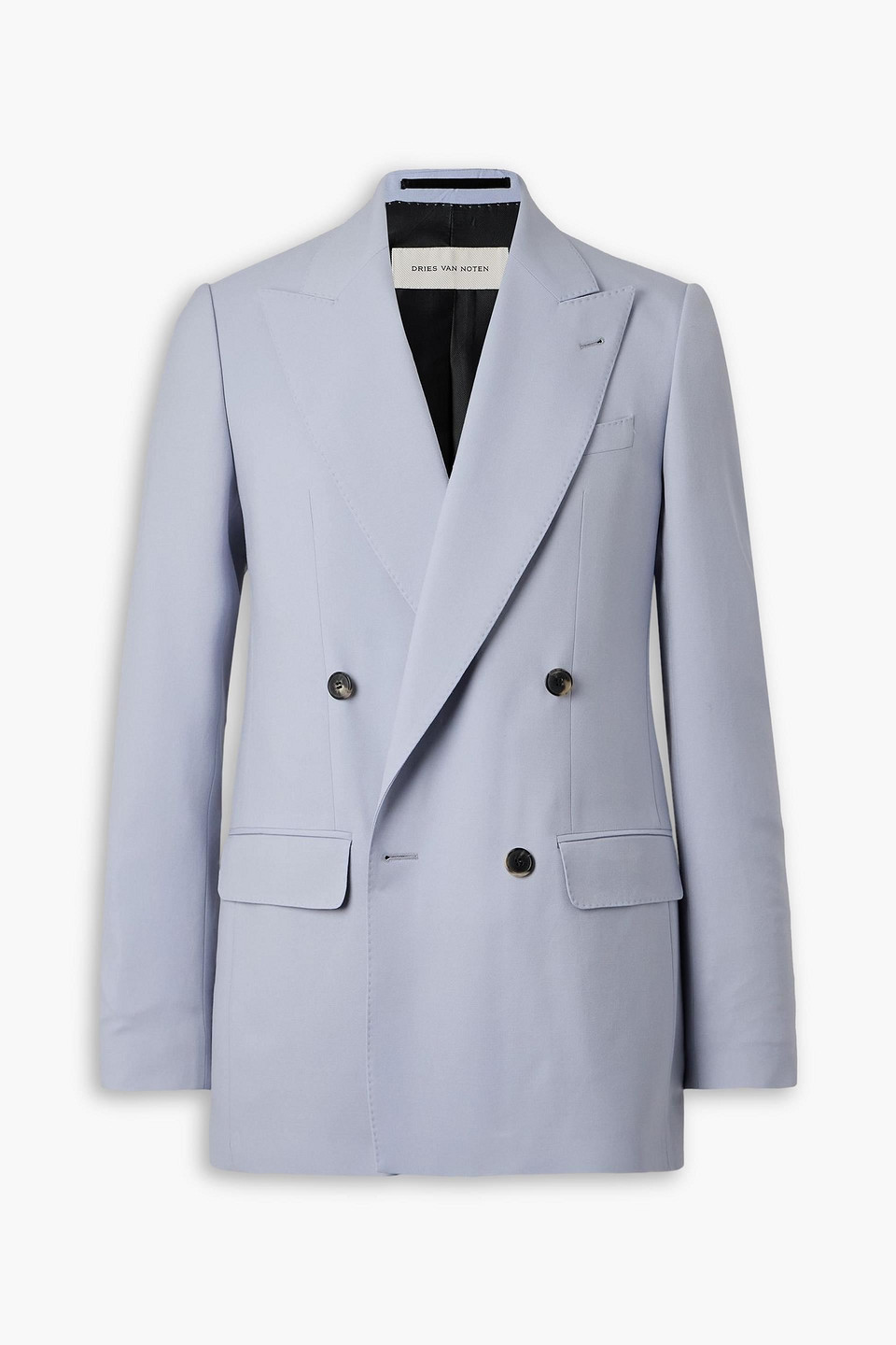 dries van noten - slim-fit double-breasted wool and mohair-blend blazer - blue - it 48