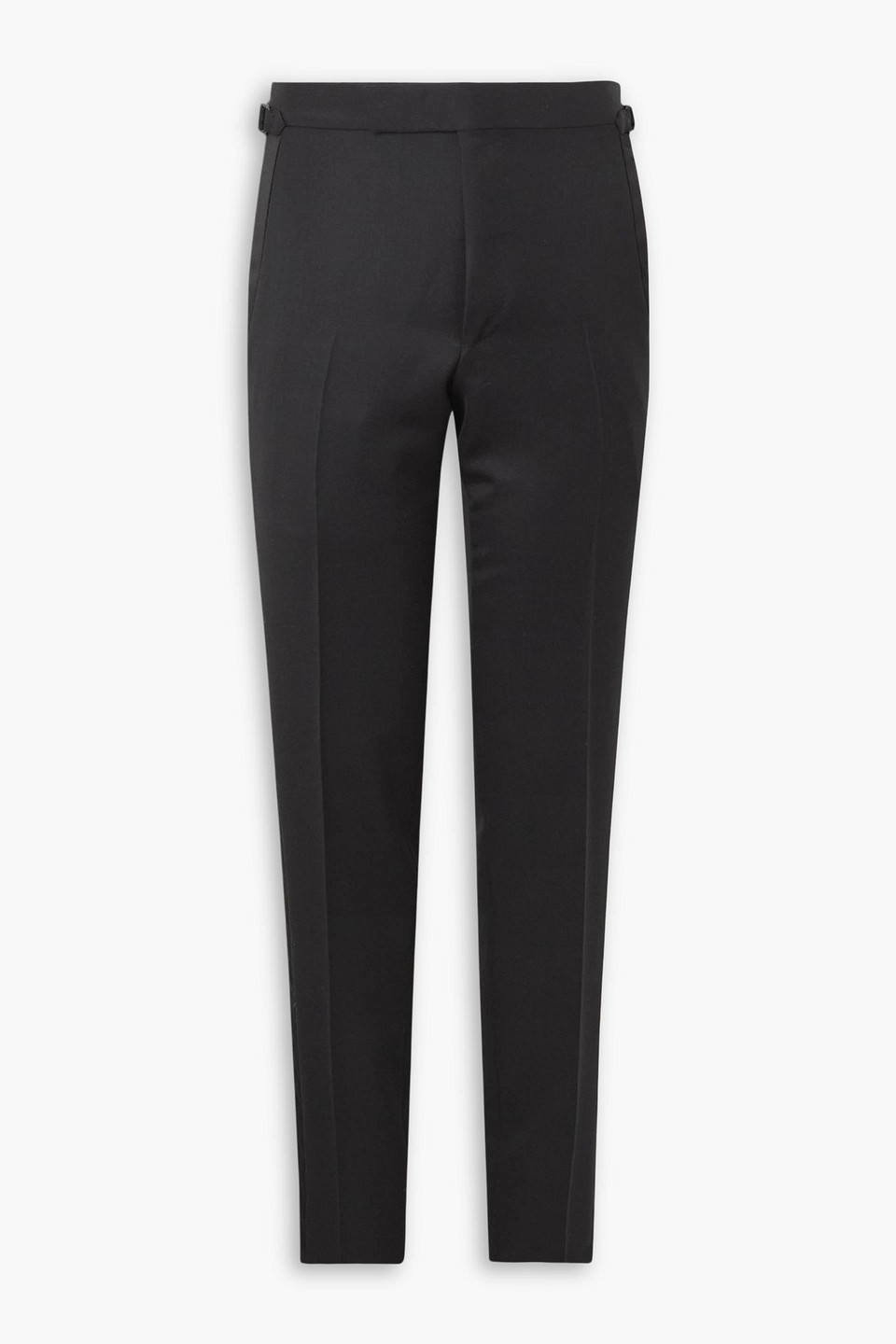 tom ford - straight-leg grain de poudre wool and mohair-blend tuxedo pants - black - it 44