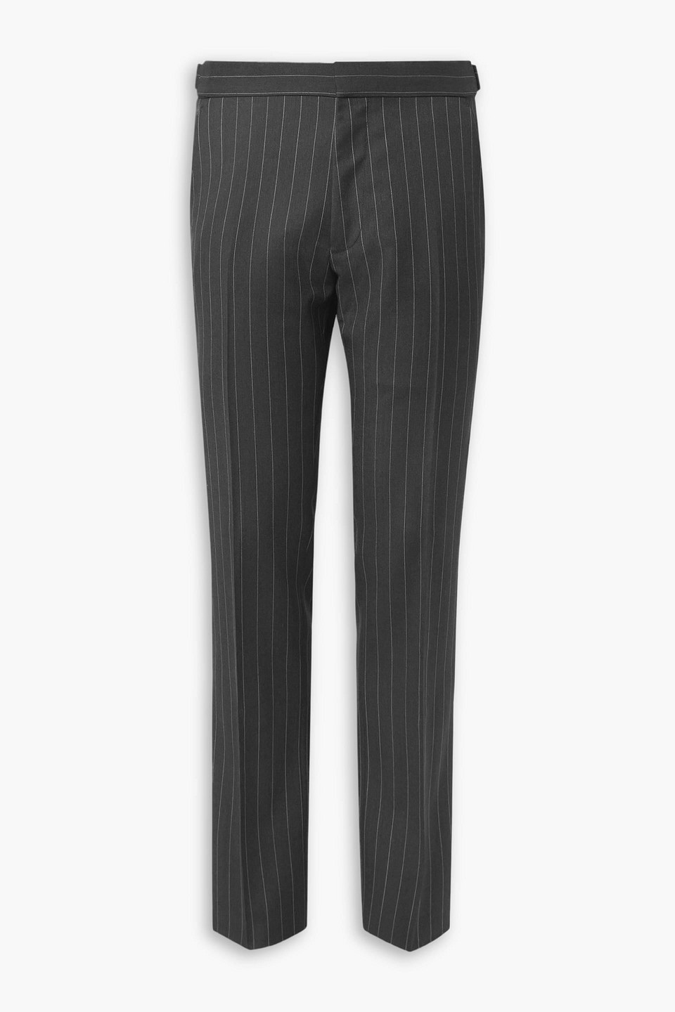 tom ford - tapered pinstriped wool and mohair-blend twill pants - gray - it 48