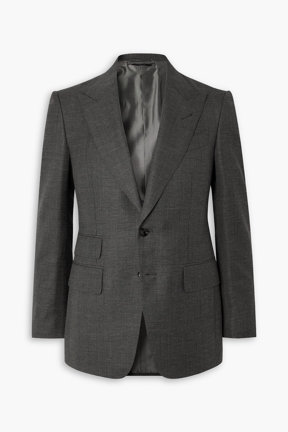 tom ford - shelton wool, mohair, linen and silk-blend suit jacket - gray - it 48