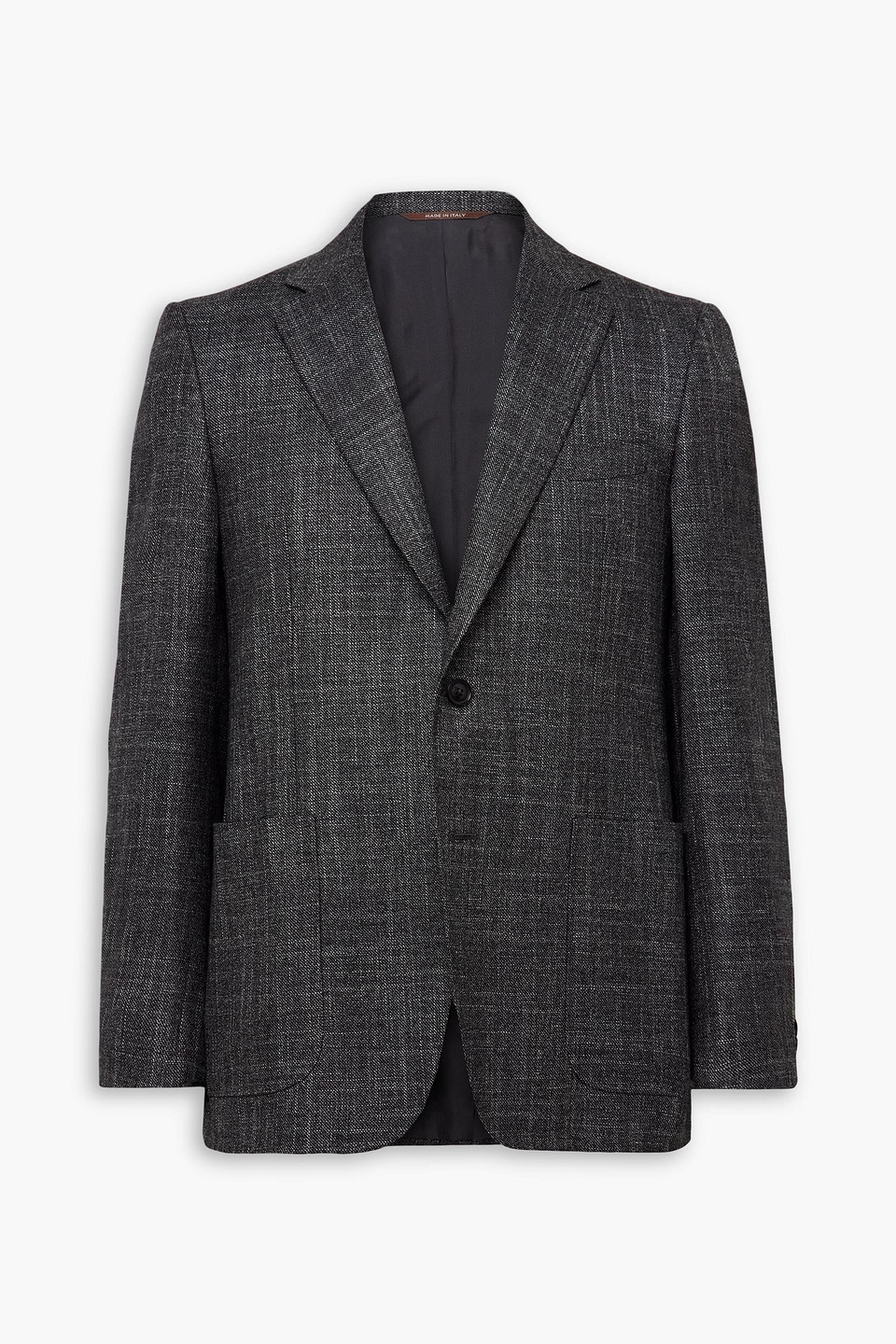canali - wool, silk and cashmere-blend blazer - gray - it 50