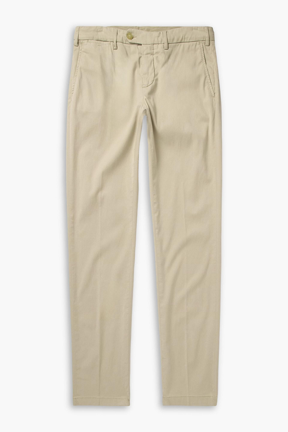 canali - slim-fit garment-dyed stretch lyocell and cotton-blend twill pants - neutral - it 60