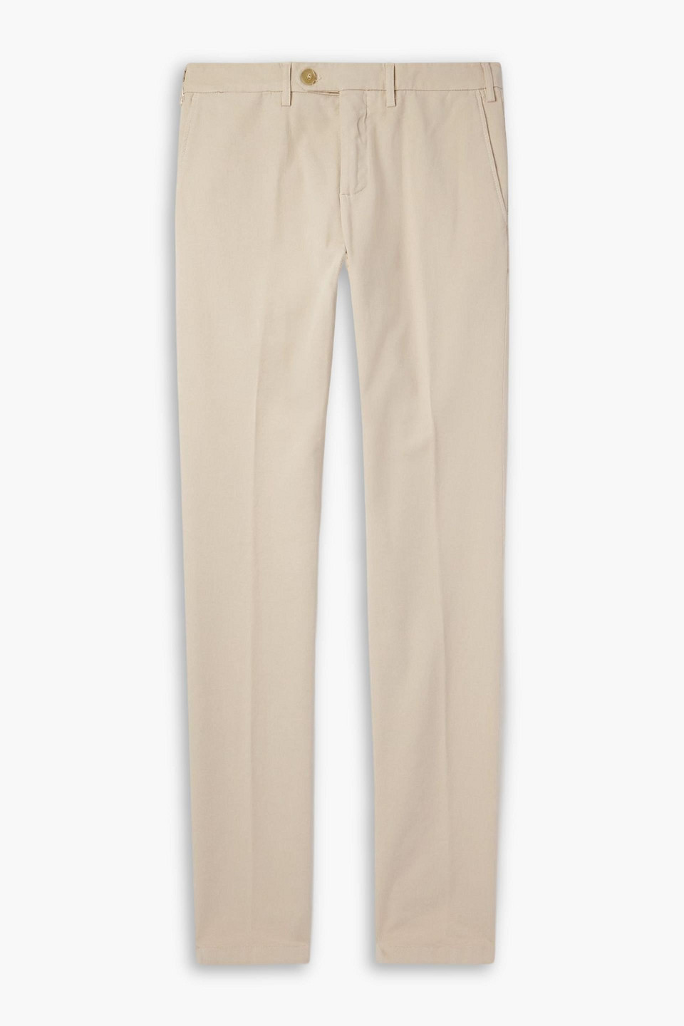 canali - slim-fit straight-leg garment-dyed stretch-cotton twill pants - neutral - it 58