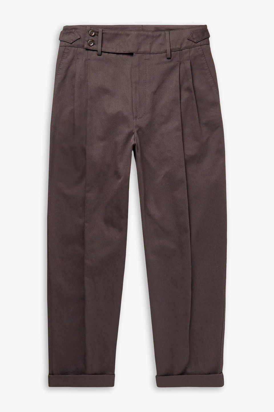 dolce&gabbana - tapered pleated cotton-twill pants - brown - it 52