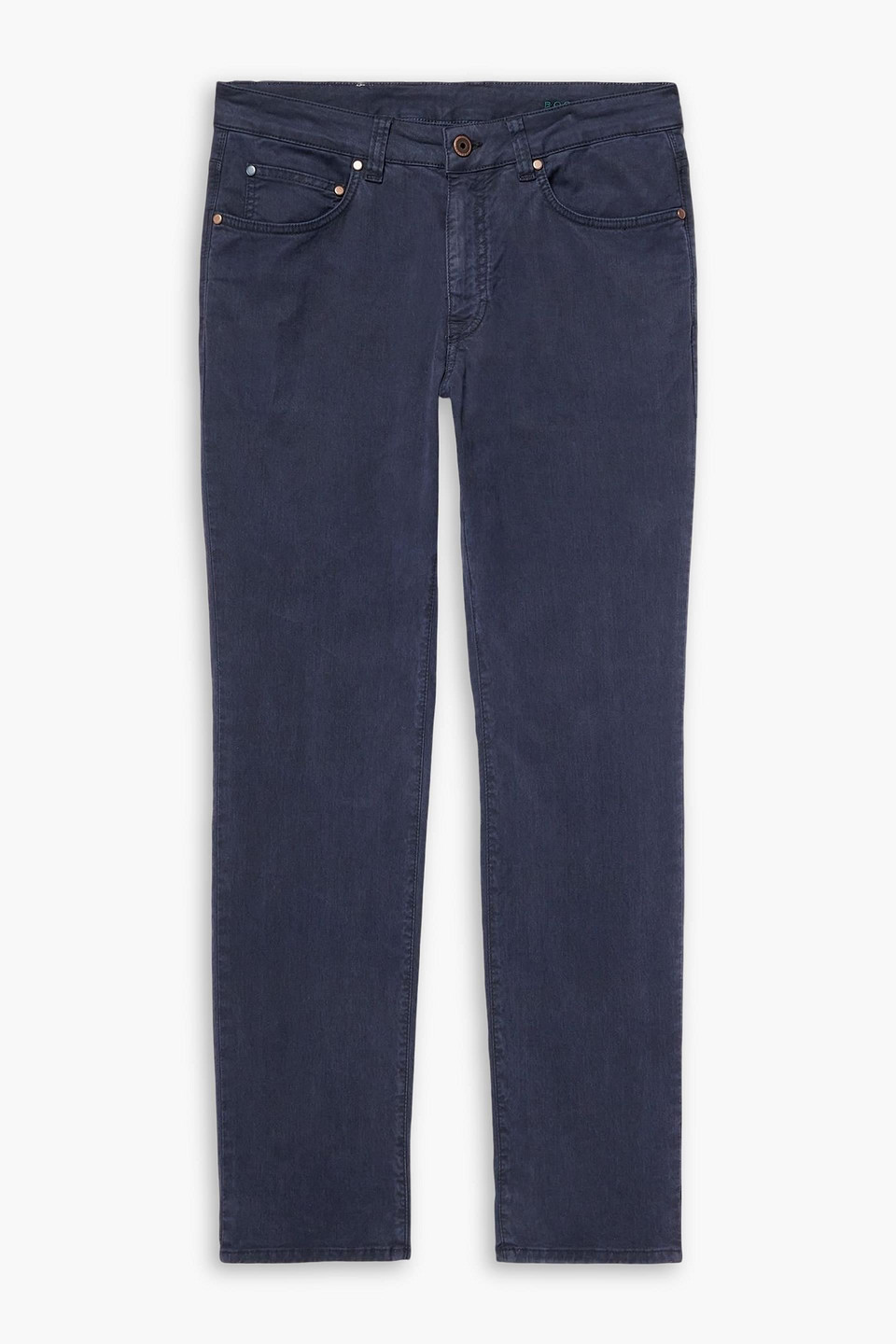 boglioli - slim-fit straight-leg cotton-blend twill pants - blue - 38