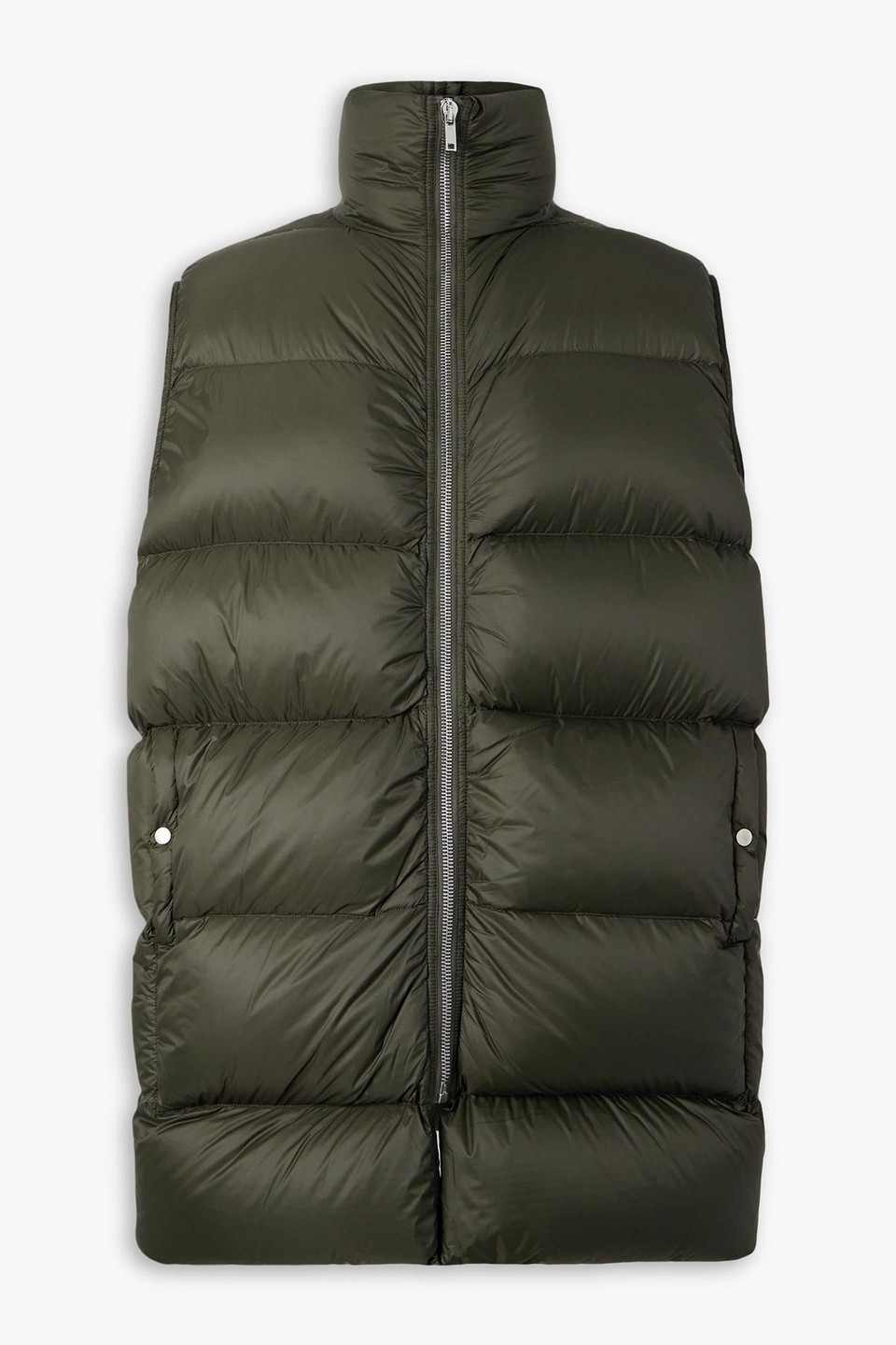 rick owens - quilted padded shell down gilet - green - it 48