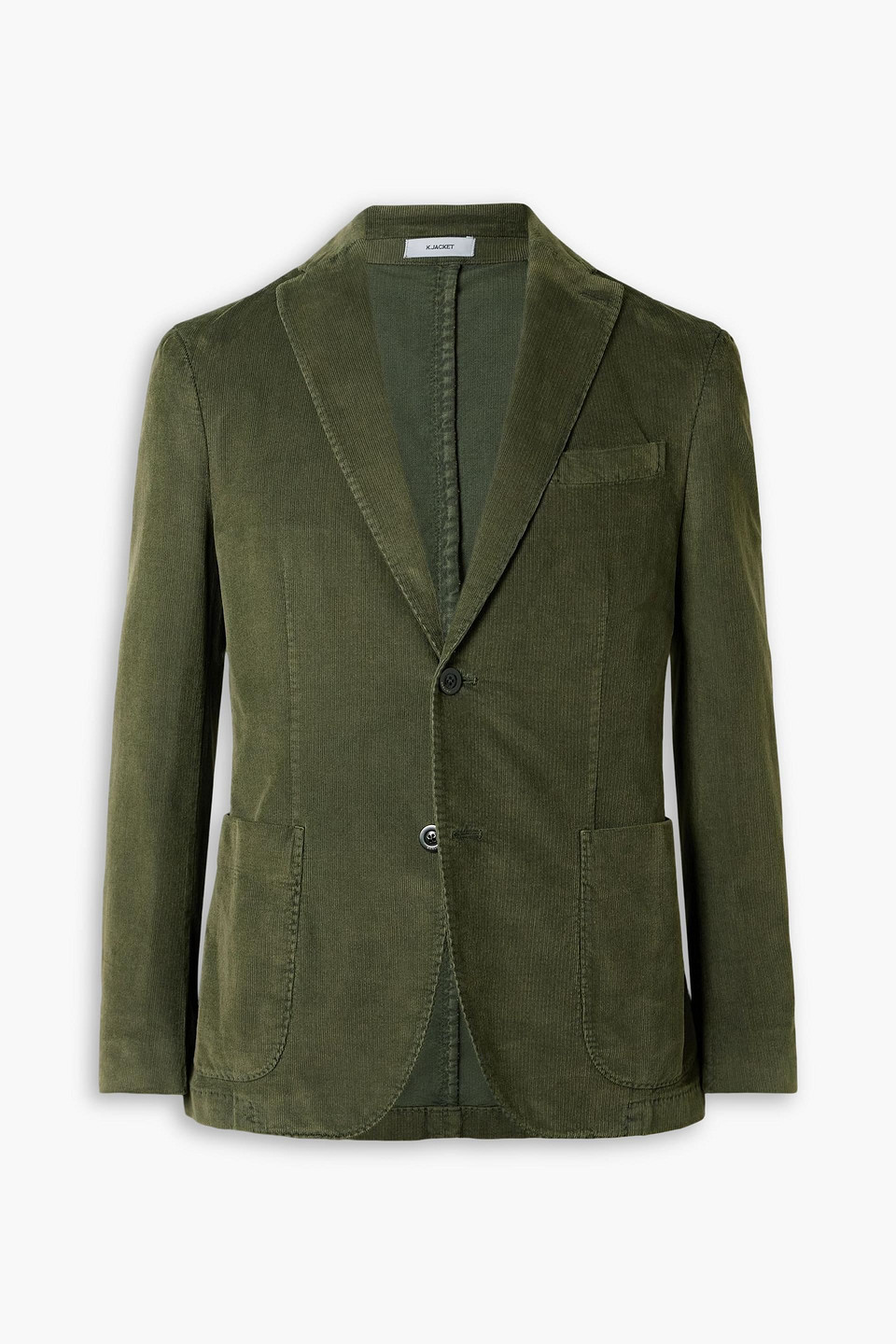 boglioli - garment-dyed cotton-blend corduroy suit jacket - green - it 46
