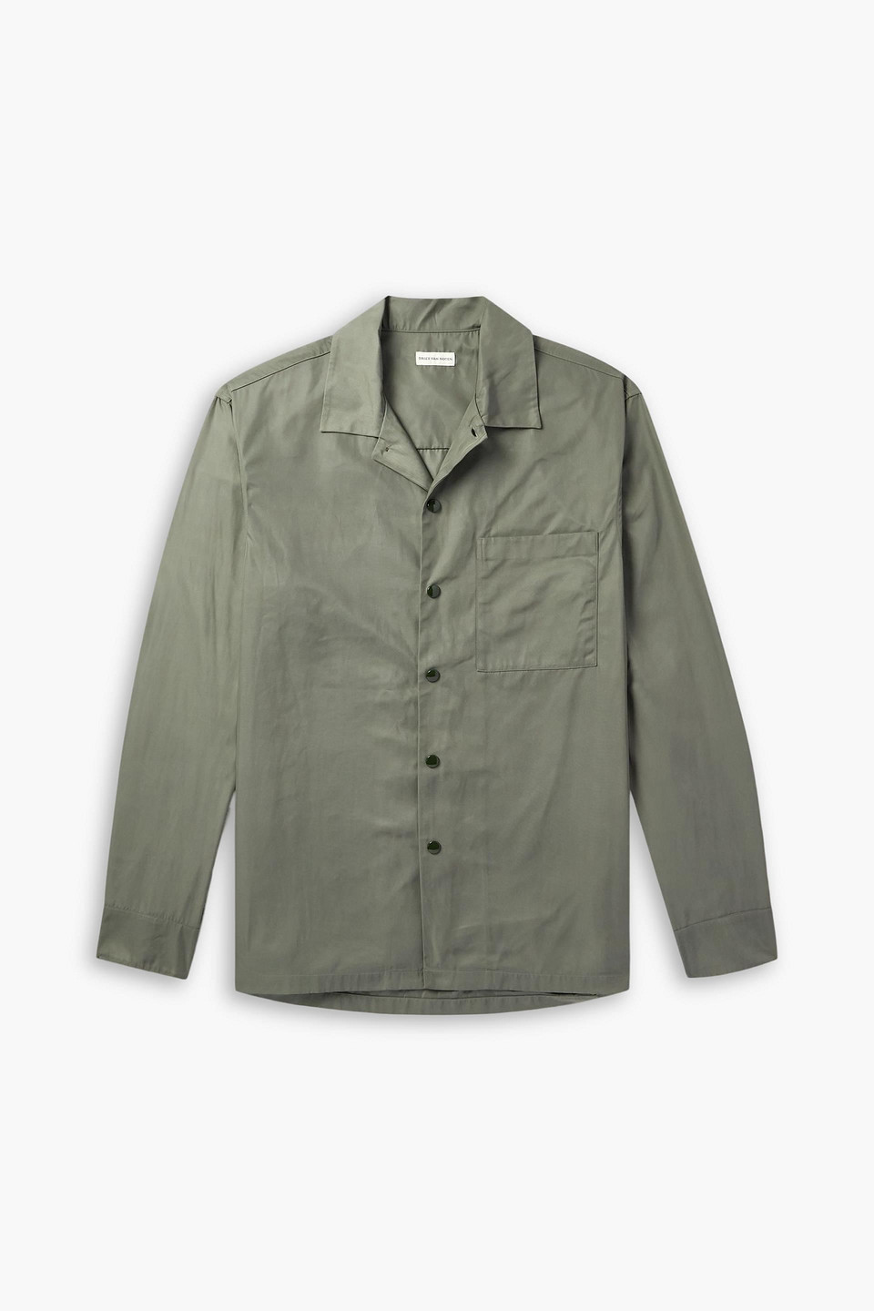 dries van noten - camp-collar shell shirt - green - it 46
