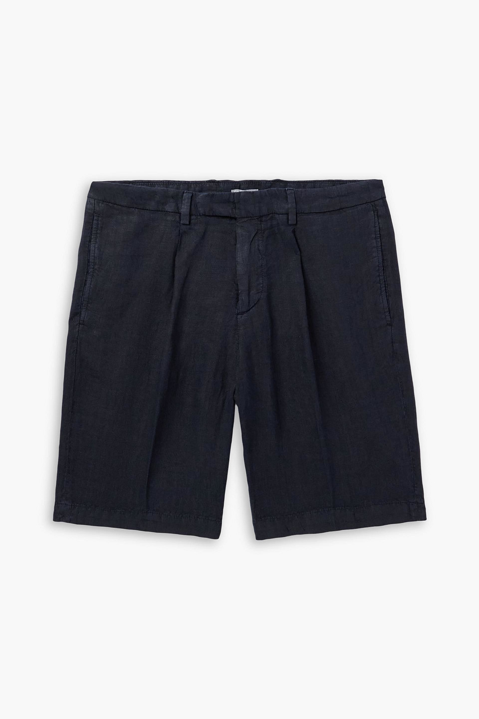 Boglioli Straight-leg Linen Shorts In Blue