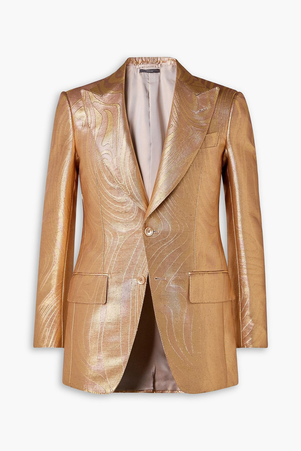tom ford - dyllan dupioni-jacquard suit jacket - metallic - it 48