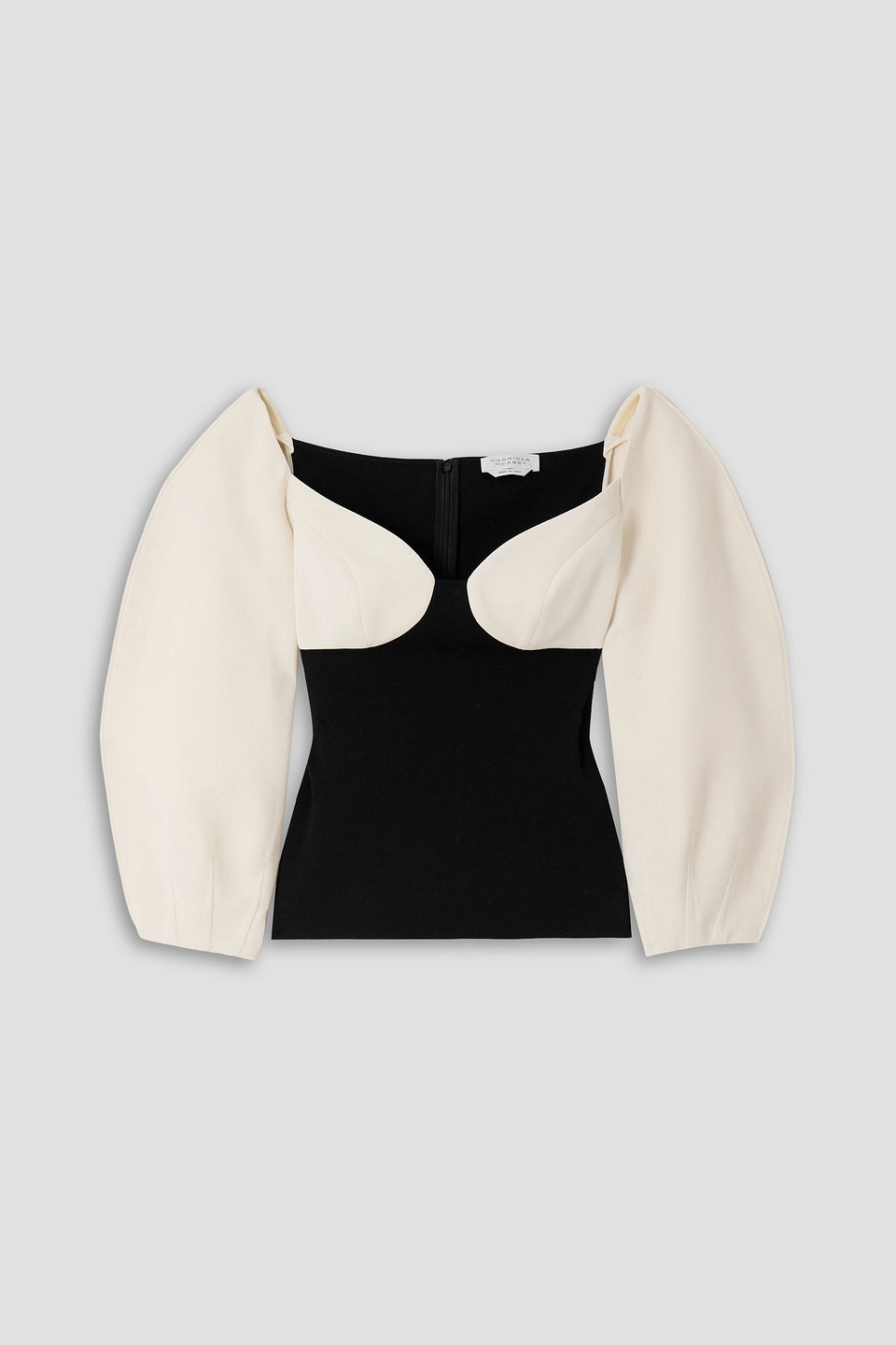 gabriela hearst - enoch wool-crepe and silk cropped top - white - it 38