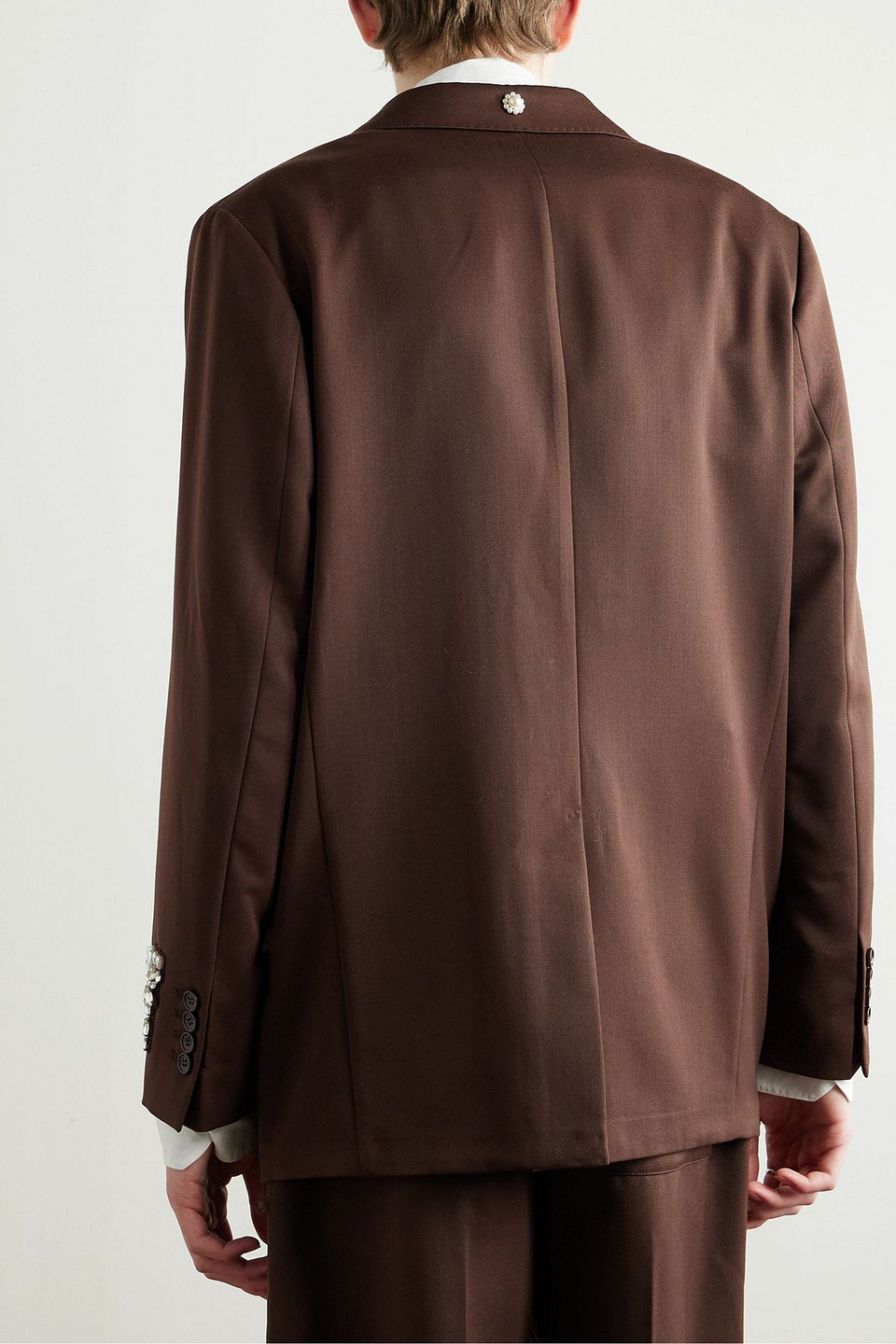  Simone Rocha - Embellished Twill Blazer - Brown - S 