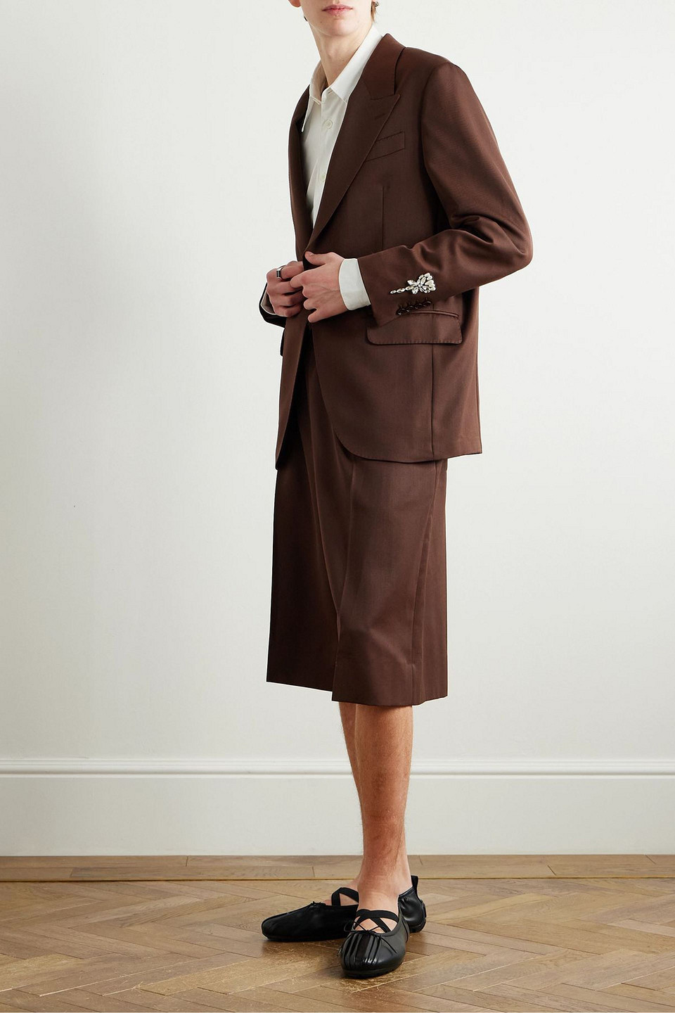  Simone Rocha - Embellished Twill Blazer - Brown - S 