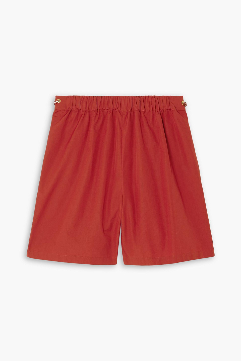 max mara - haway cotton-poplin shorts - red - it 36