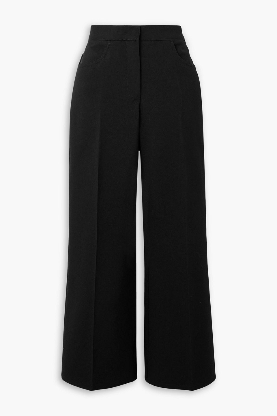 jil sander - cropped wool-crepe flared pants - black - fr 32